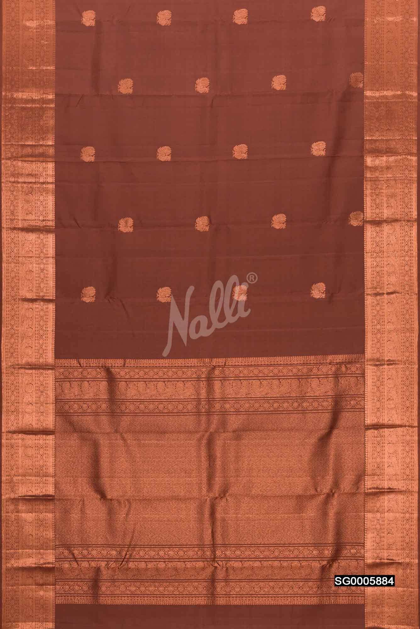 Brown Kanchipuram Silk Saree
