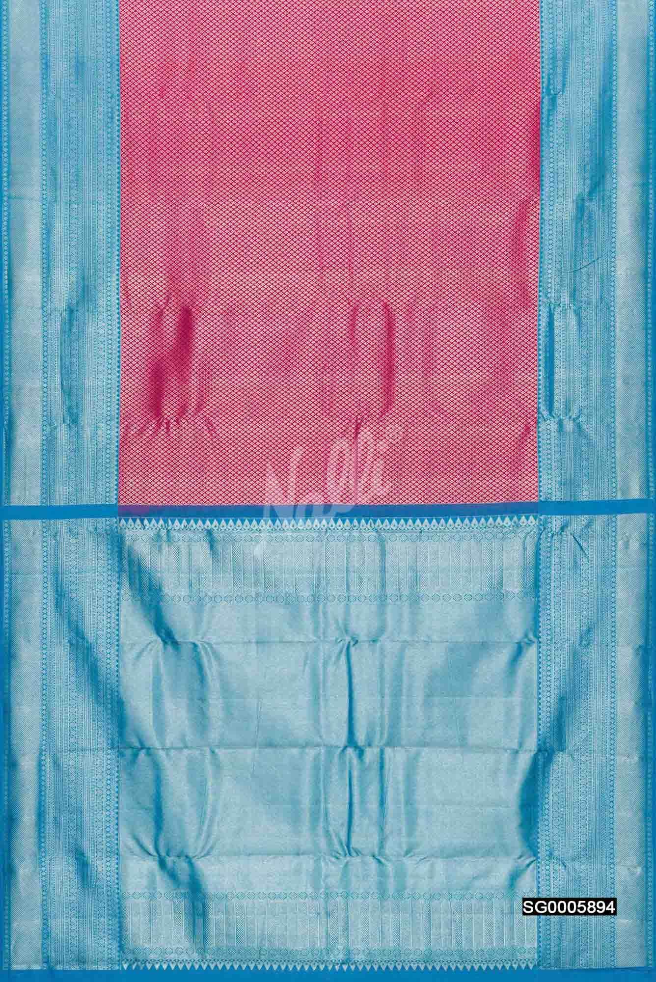 Dark Pink Kanchipuram Silk Saree