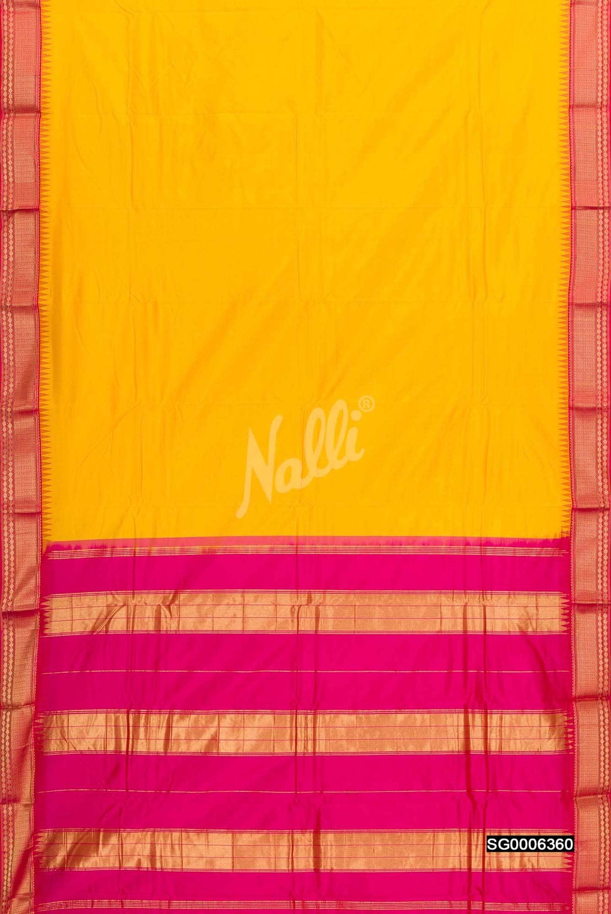 Yellow Kanchipuram Silk Saree
