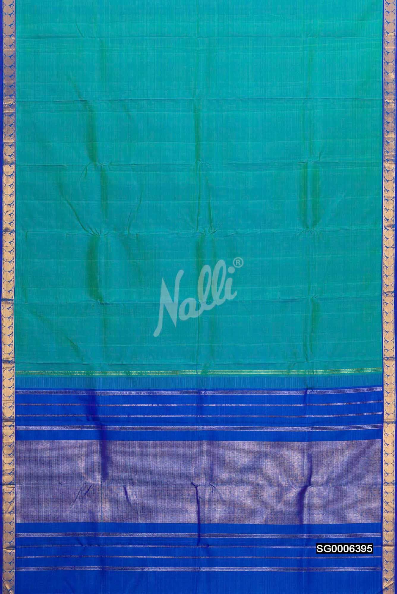 Peacock Blue Kanchipuram Silk Saree