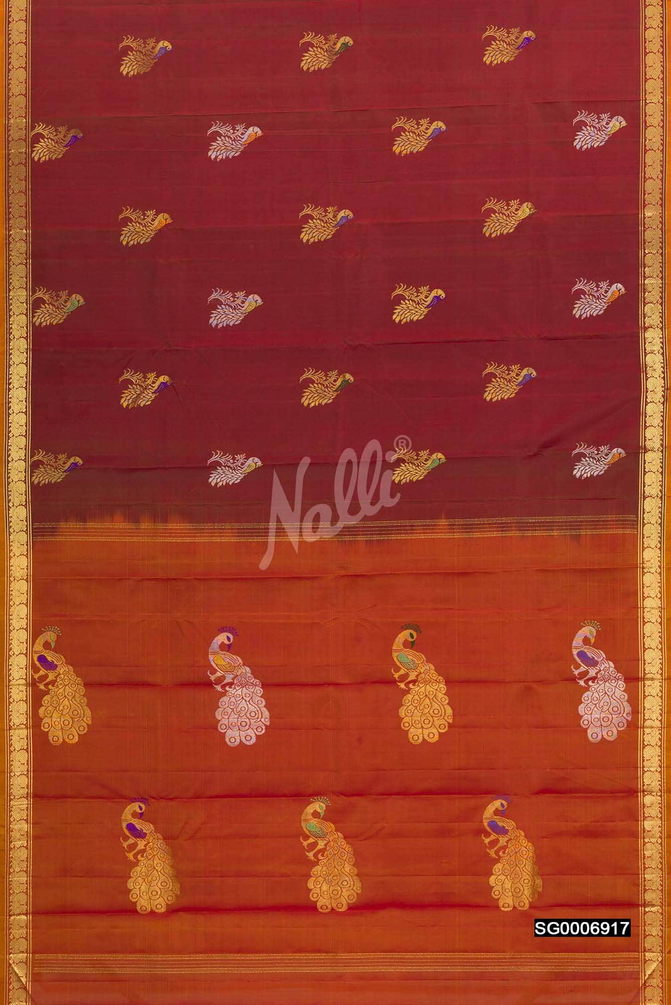 Brown Kanchipuram Silk Saree