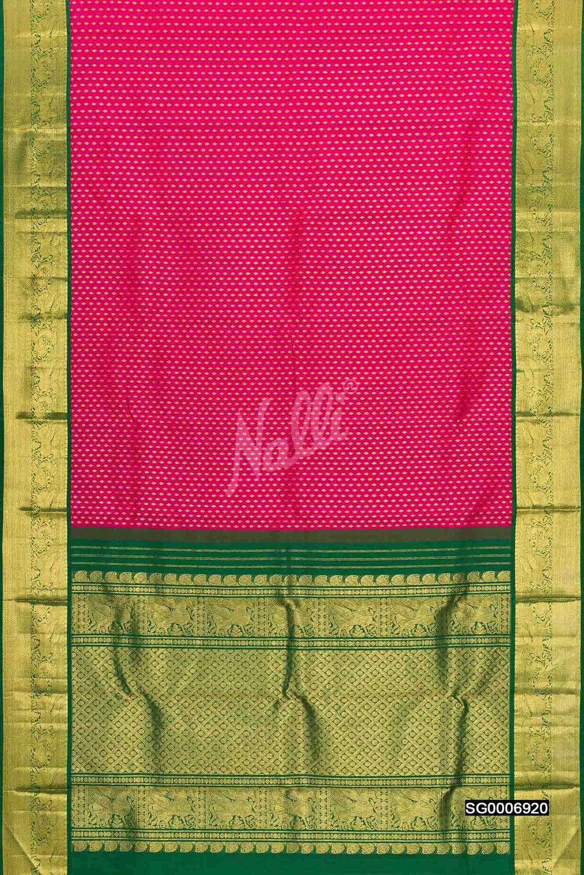 Dark Pink Kanchipuram Silk Saree