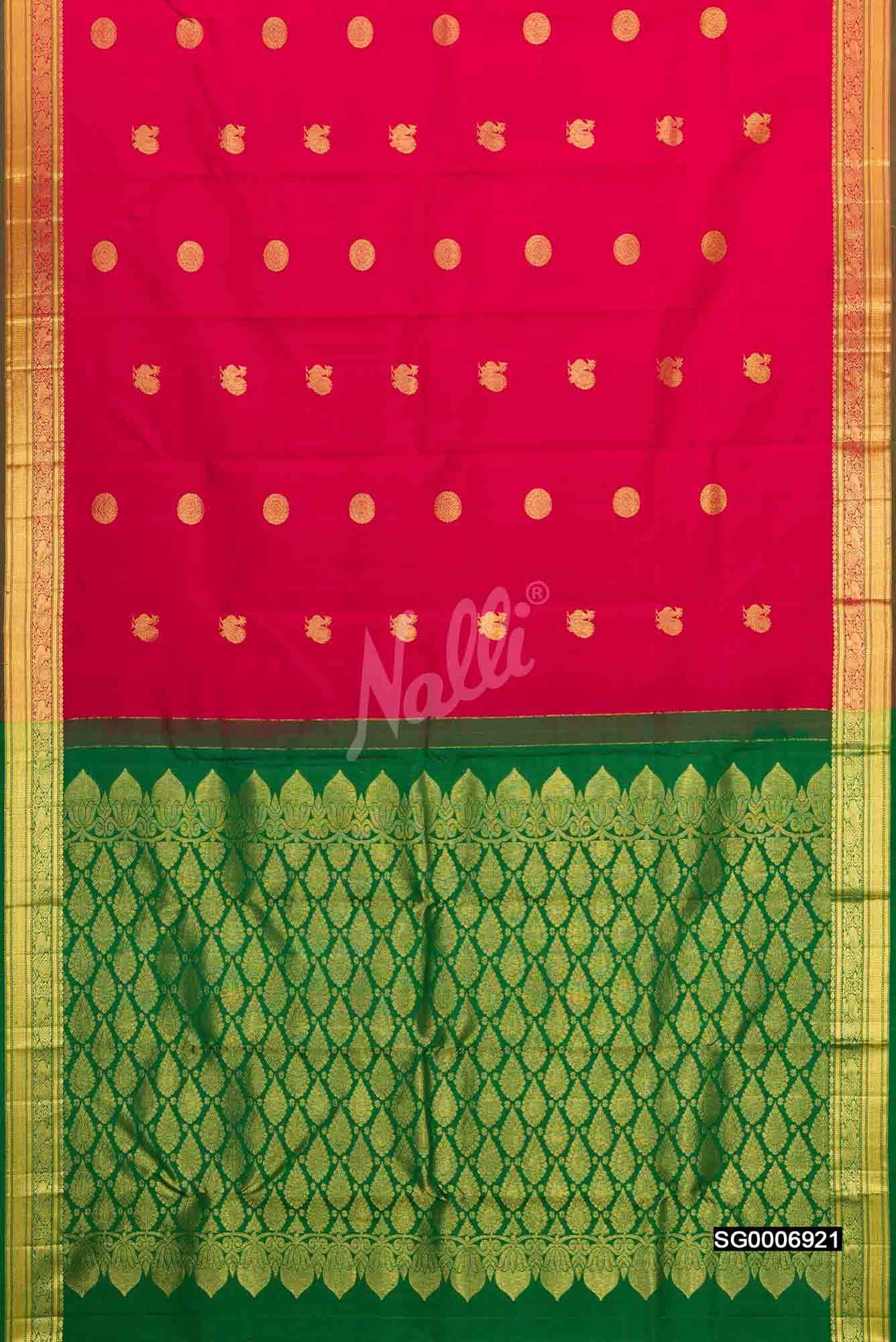 Dark Pink Kanchipuram Silk Saree
