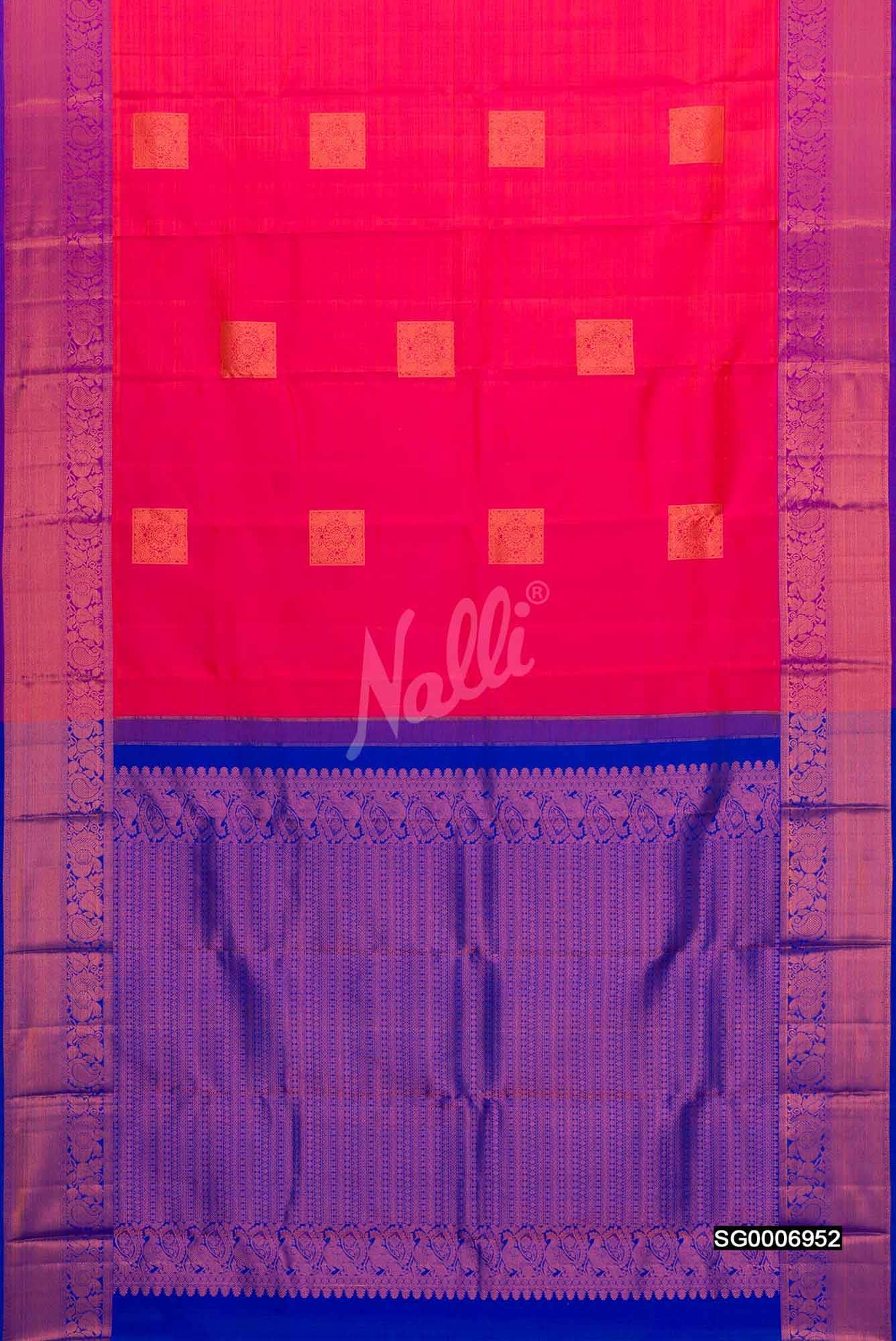 Orange Kanchipuram Silk Saree