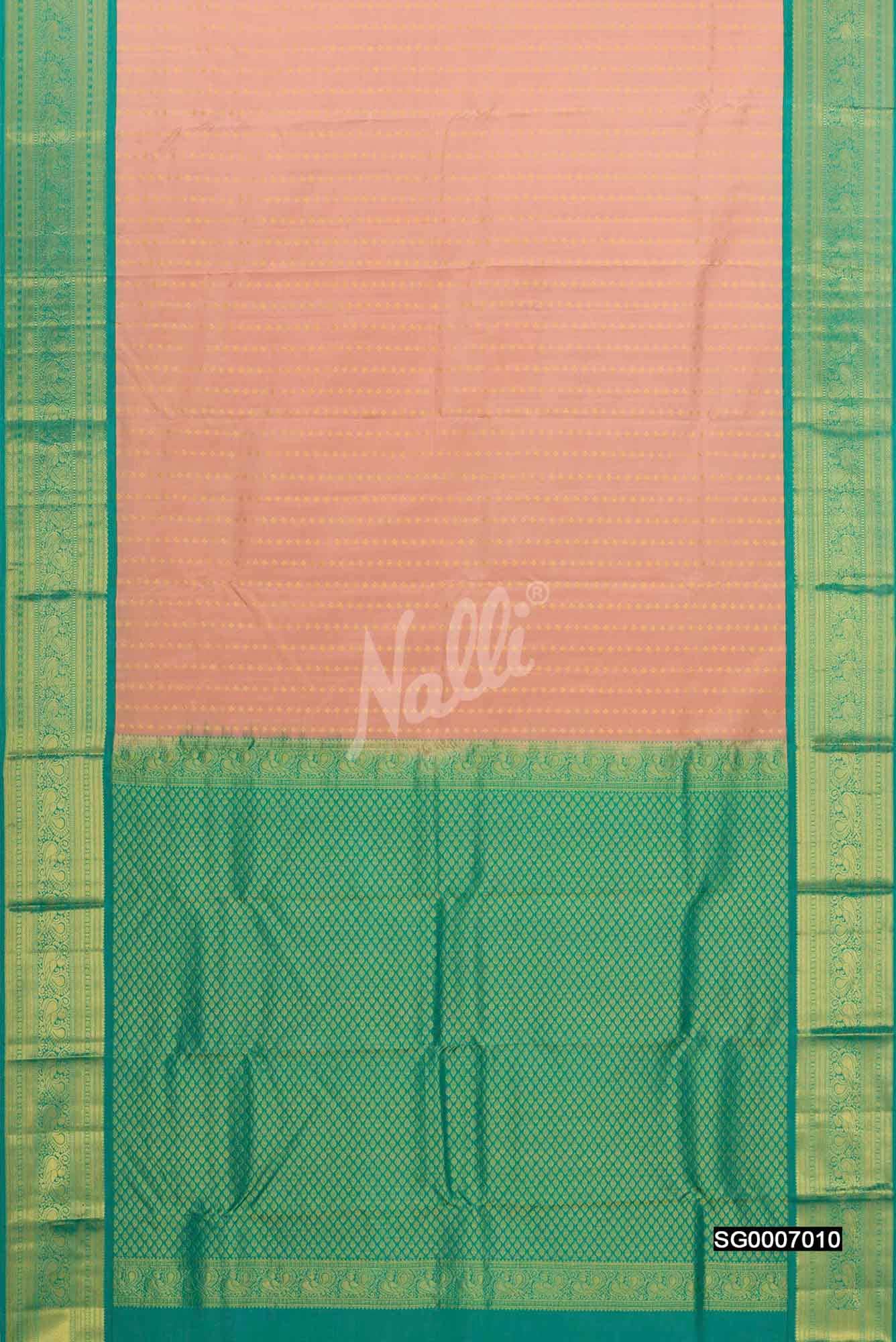 Peach Kanchipuram Silk Saree