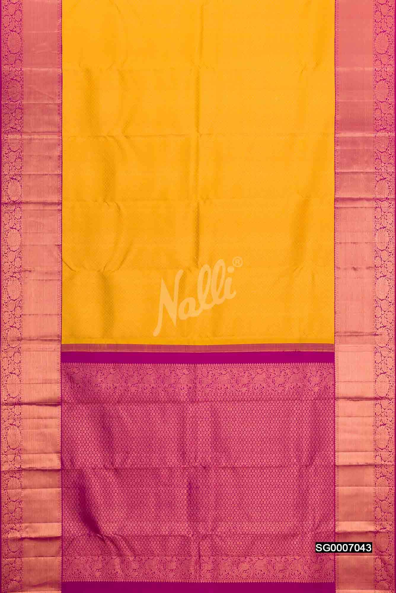 Yellow Kanchipuram Silk Saree