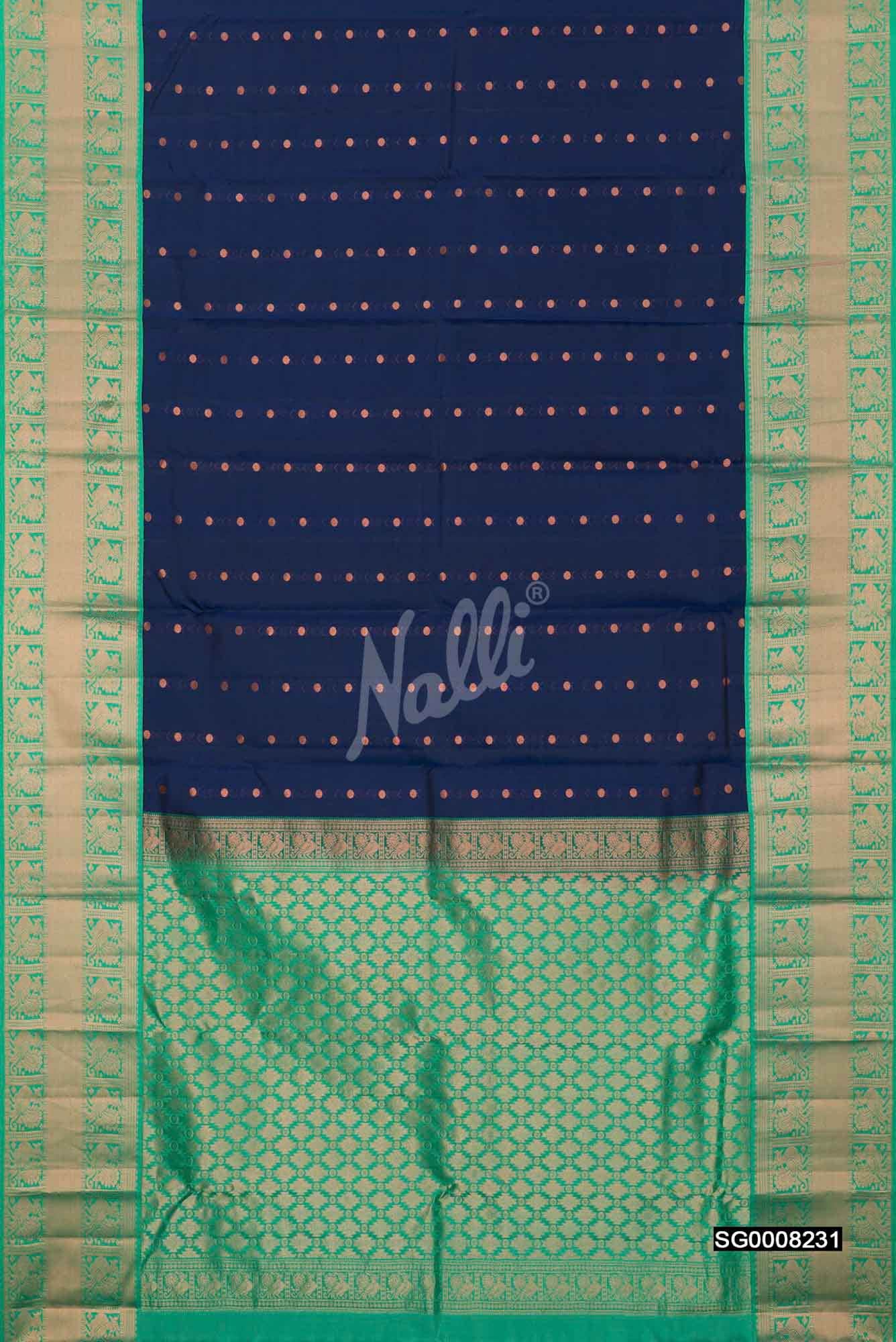 Navy Blue Kanchipuram Silk Saree
