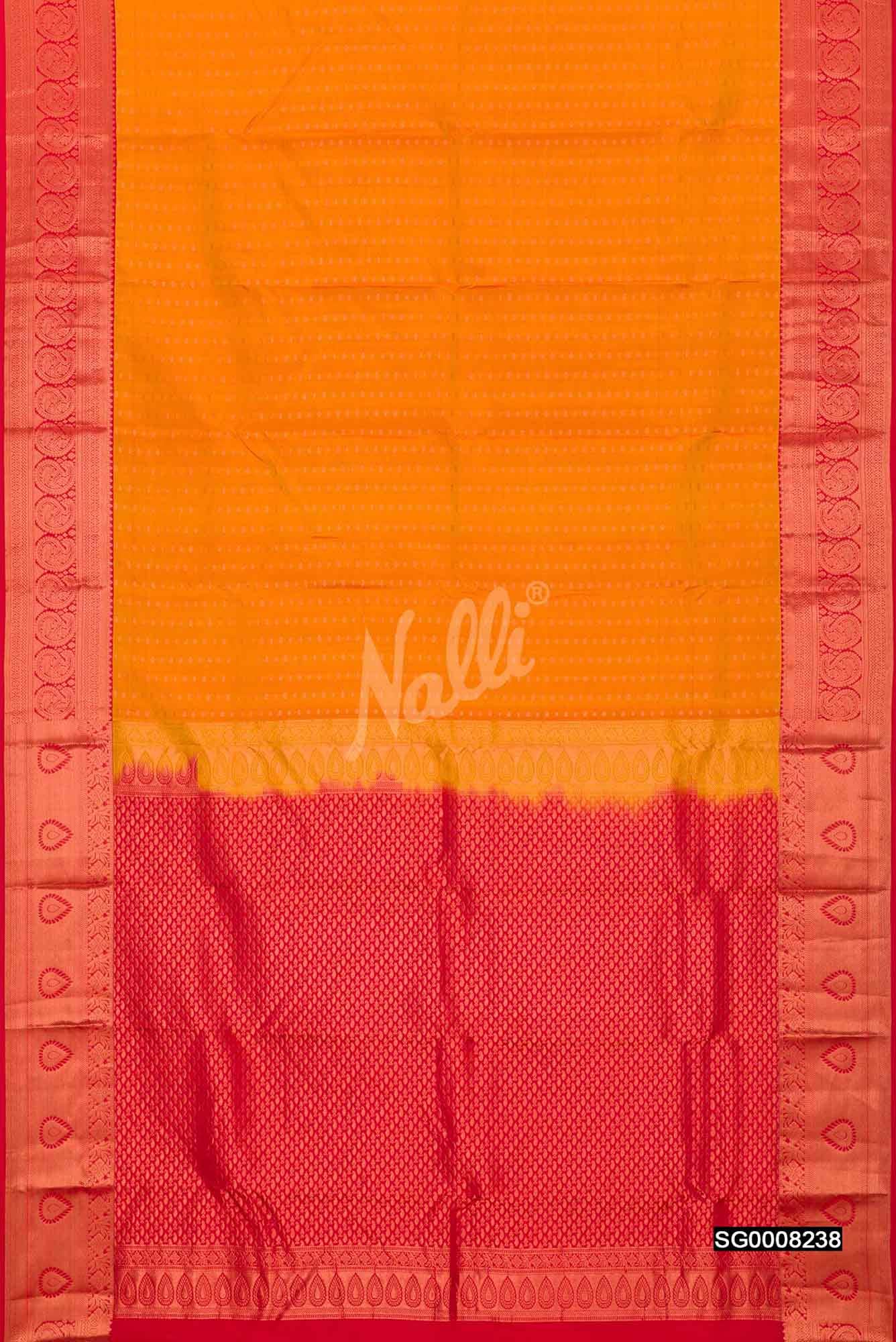 Mustard Kanchipuram Silk Saree