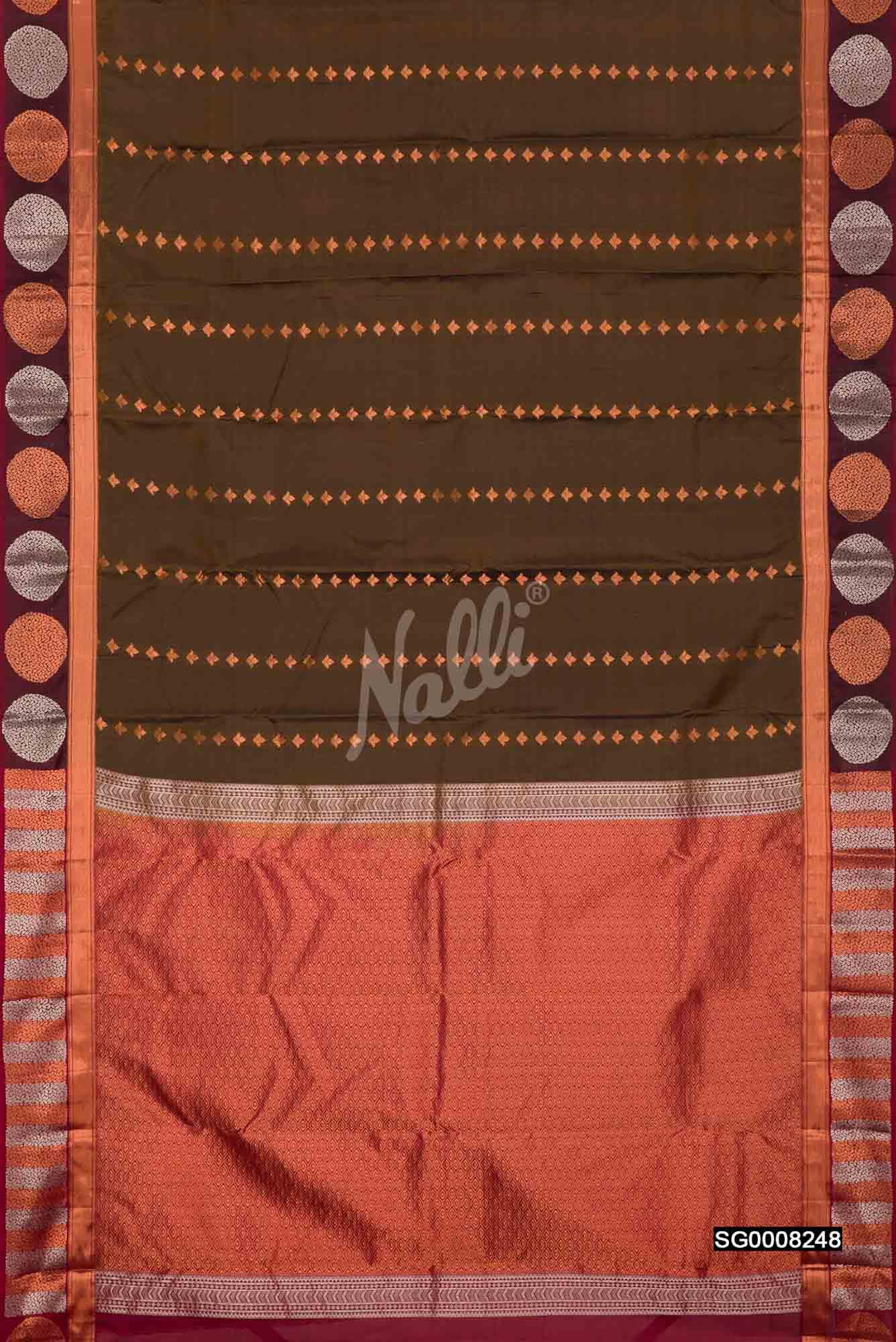 Mehandi Green Kanchipuram Silk Saree