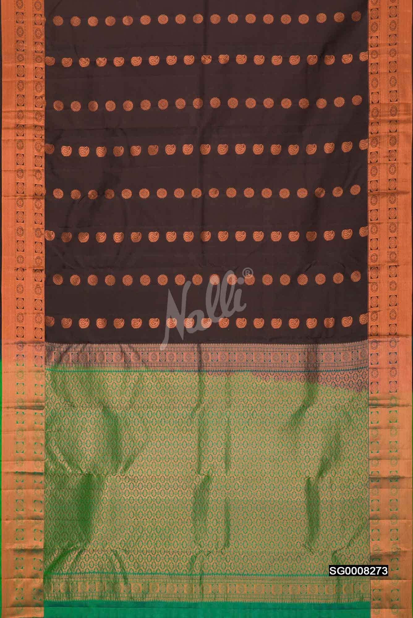 Brown Kanchipuram Silk Saree