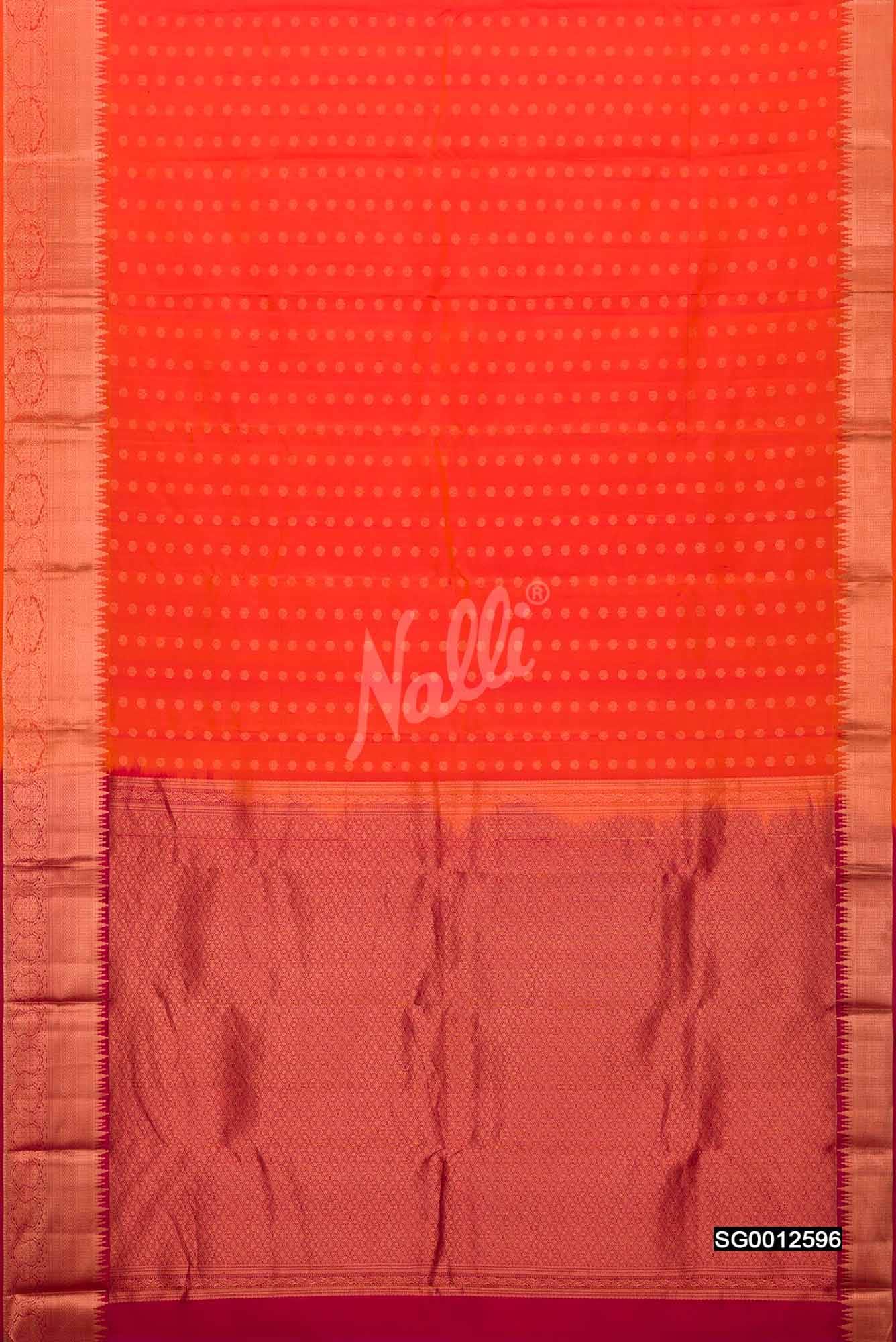 Orange Kanchipuram Silk Saree
