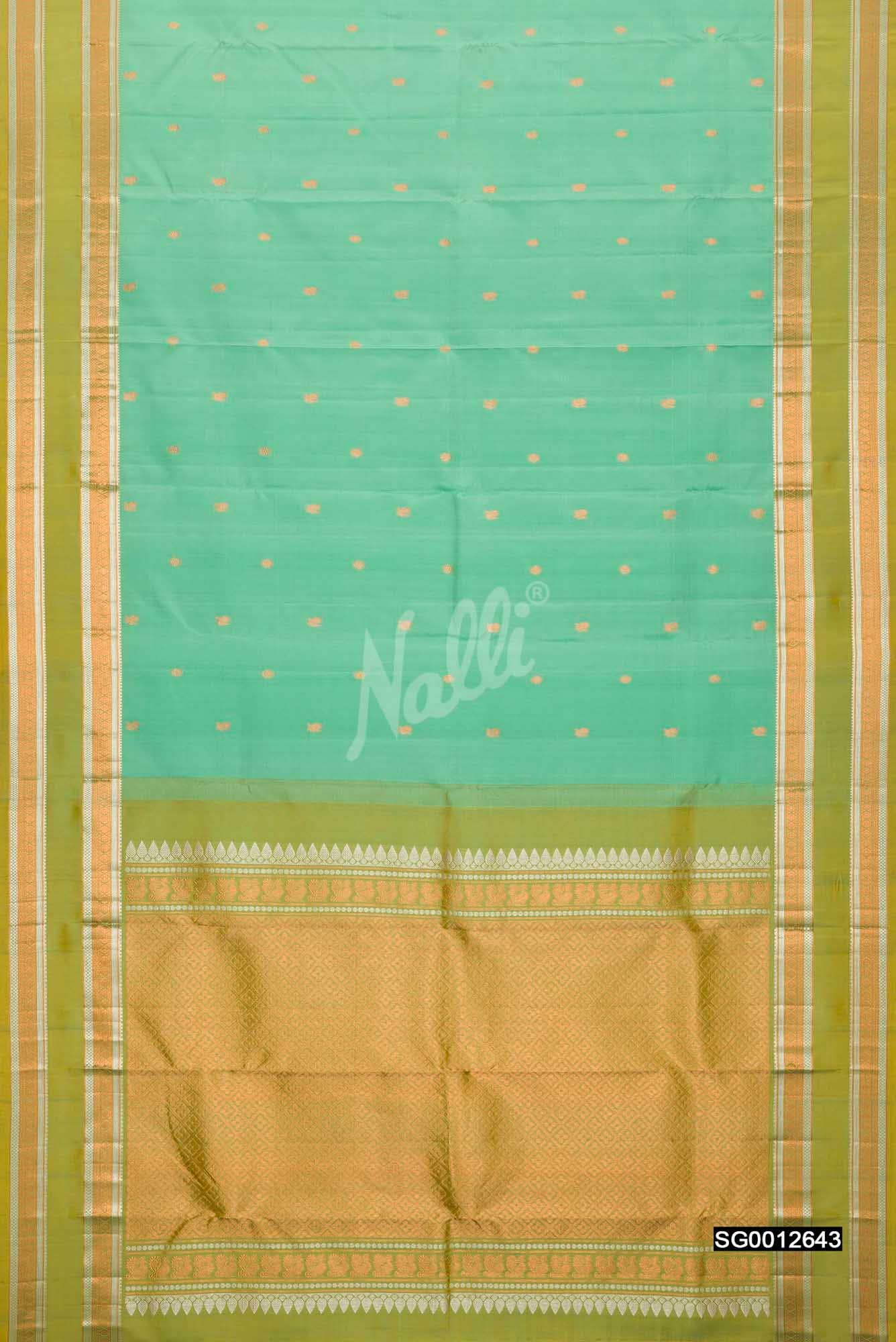 Sea Green Kanchipuram Silk Saree