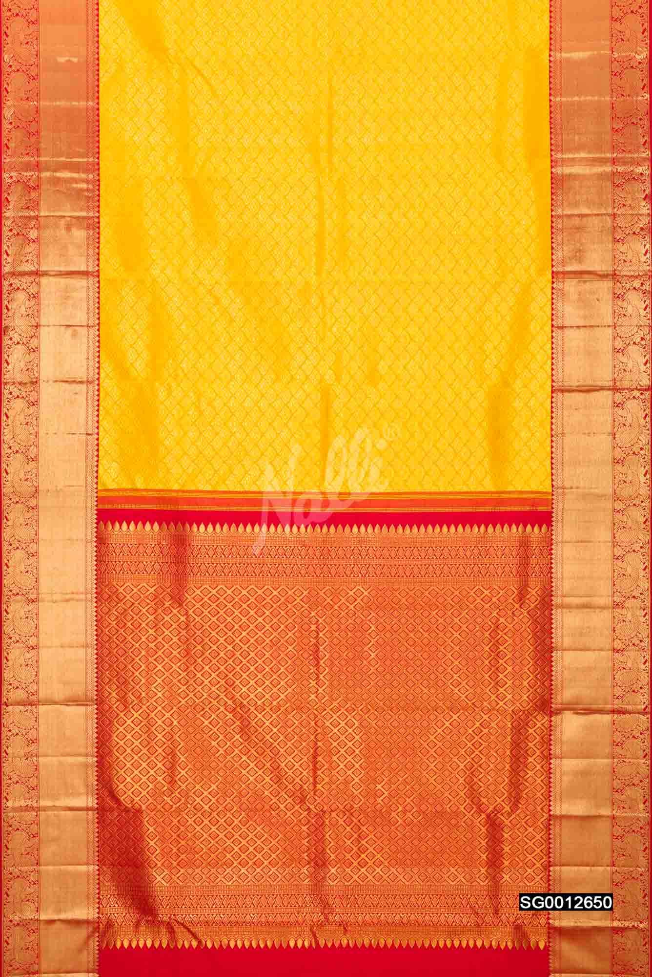 Yellow Kanchipuram Silk Saree