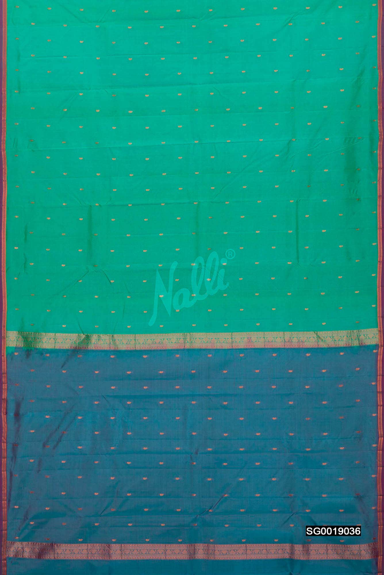 Sea Green Kanchipuram Silk Saree