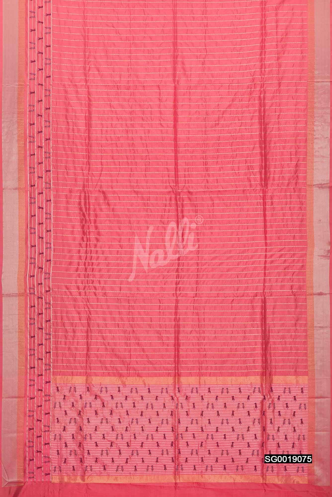 Peach Banarasi Silk Saree