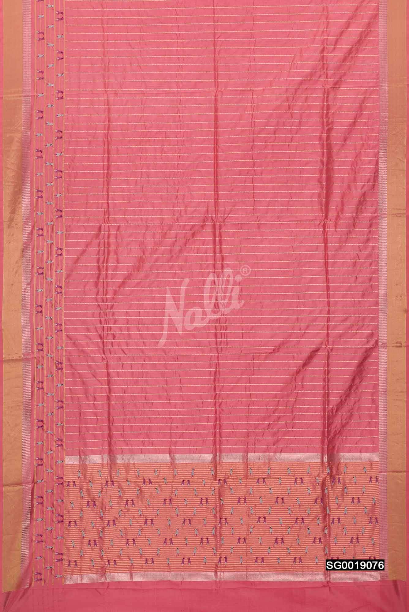 Peach Banarasi Silk Saree