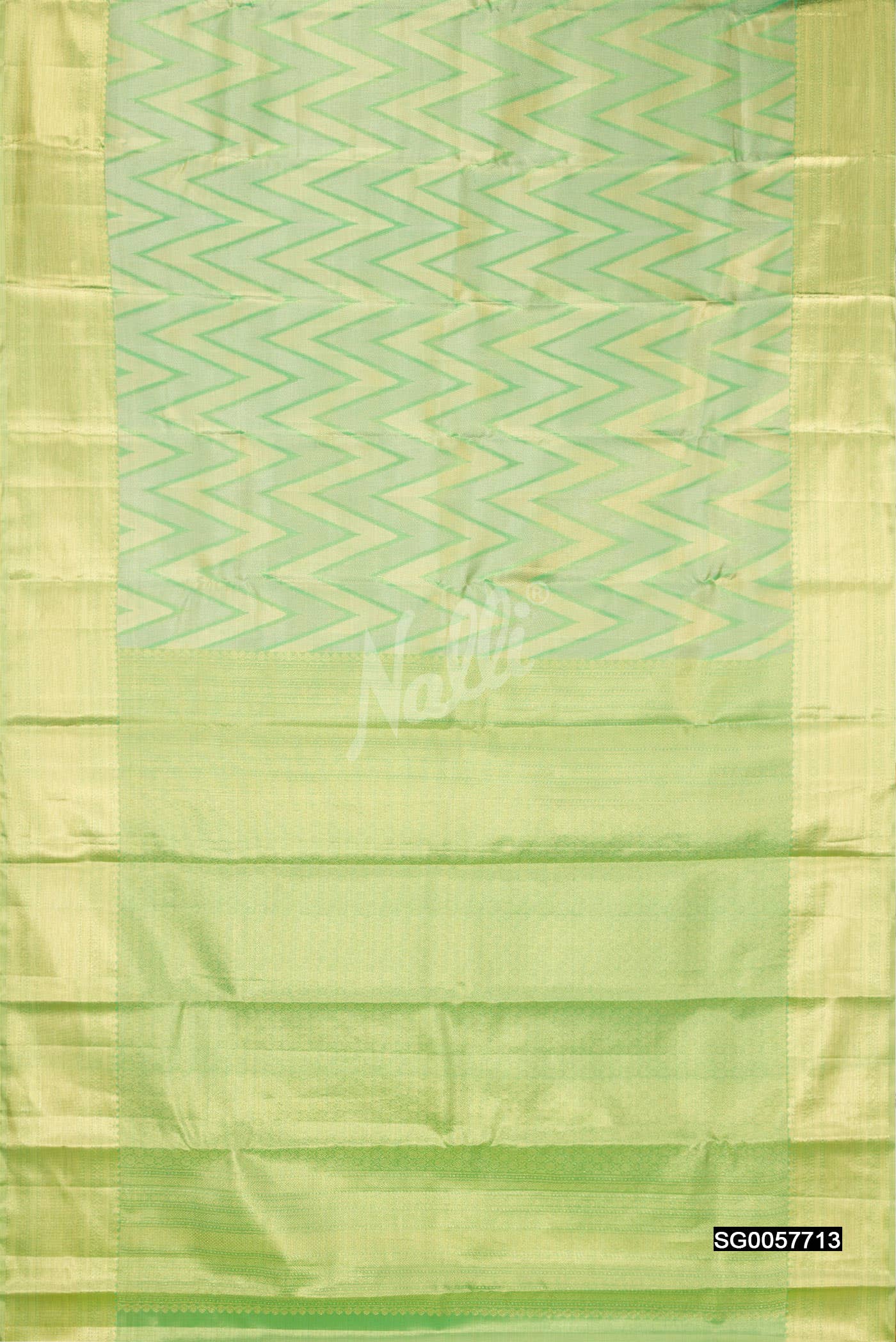Sea Green Kanchipuram Tissue Silk Saree