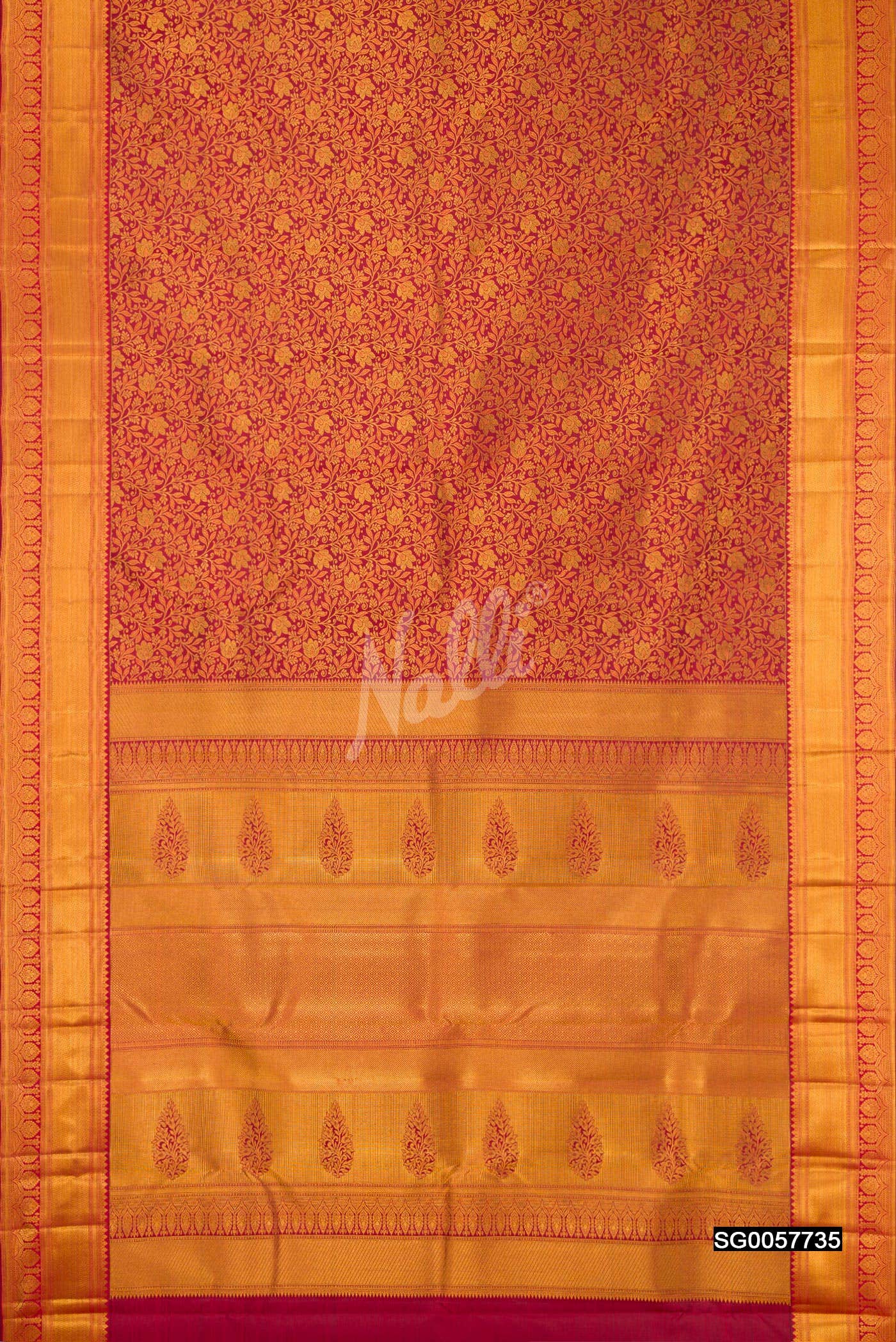 Maroon Kanchipuram Silk Saree