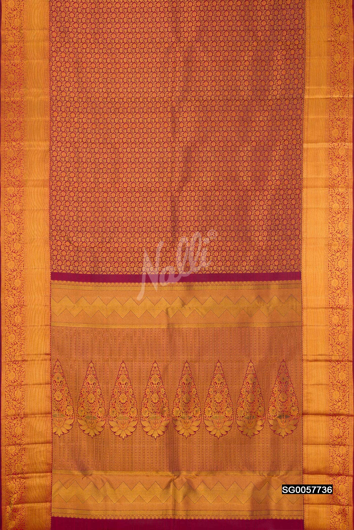 Maroon Kanchipuram Silk Saree
