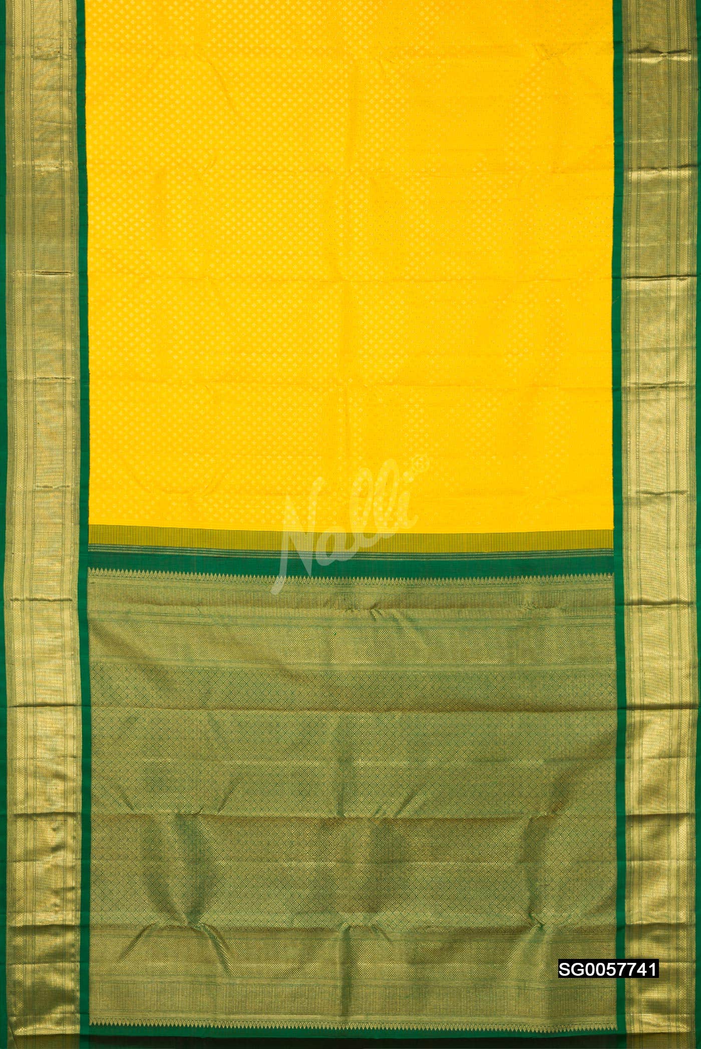 Yellow Kanchipuram Silk Saree