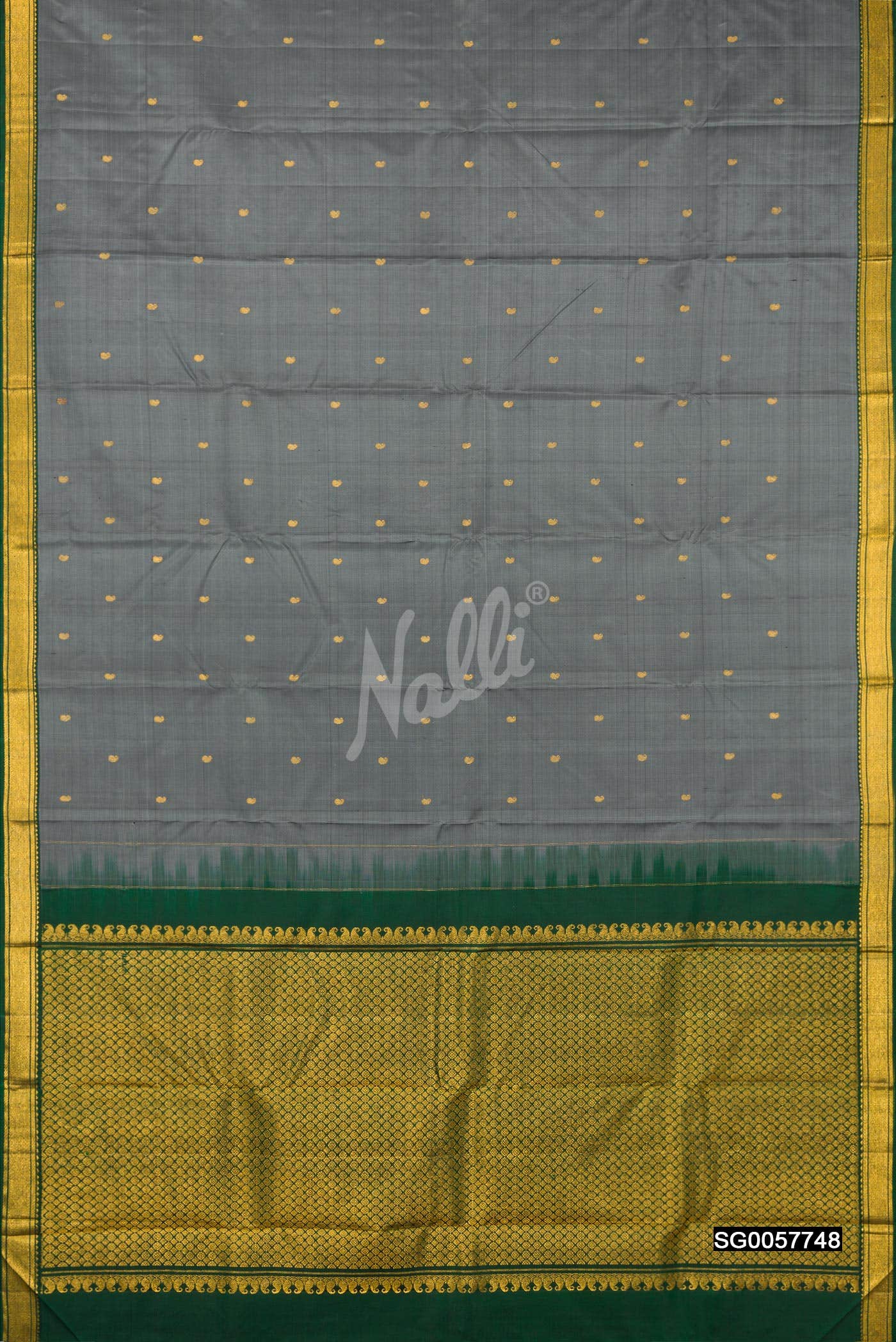 Grey Kanchipuram Silk Saree