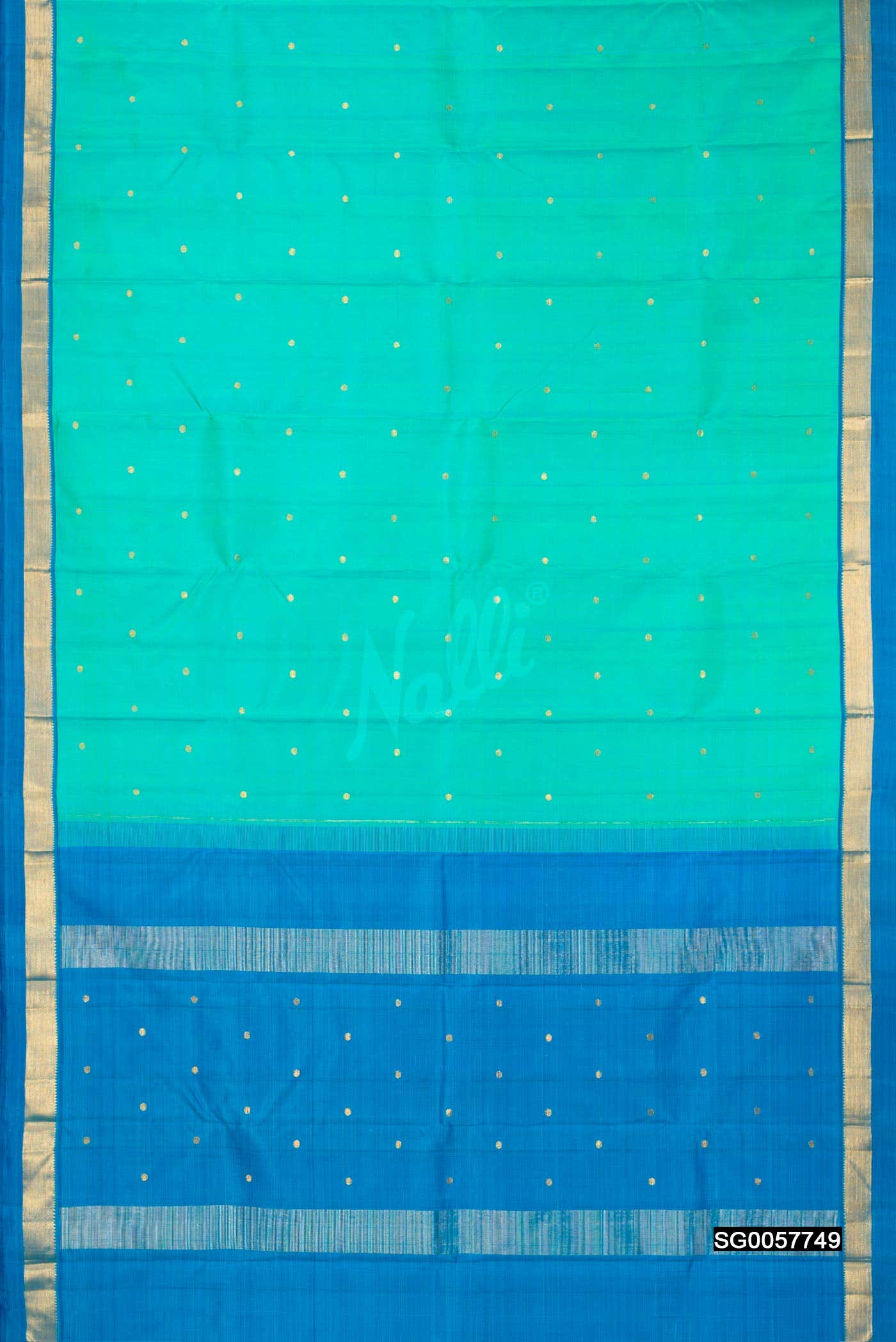 Sea Green Kanchipuram Silk Saree