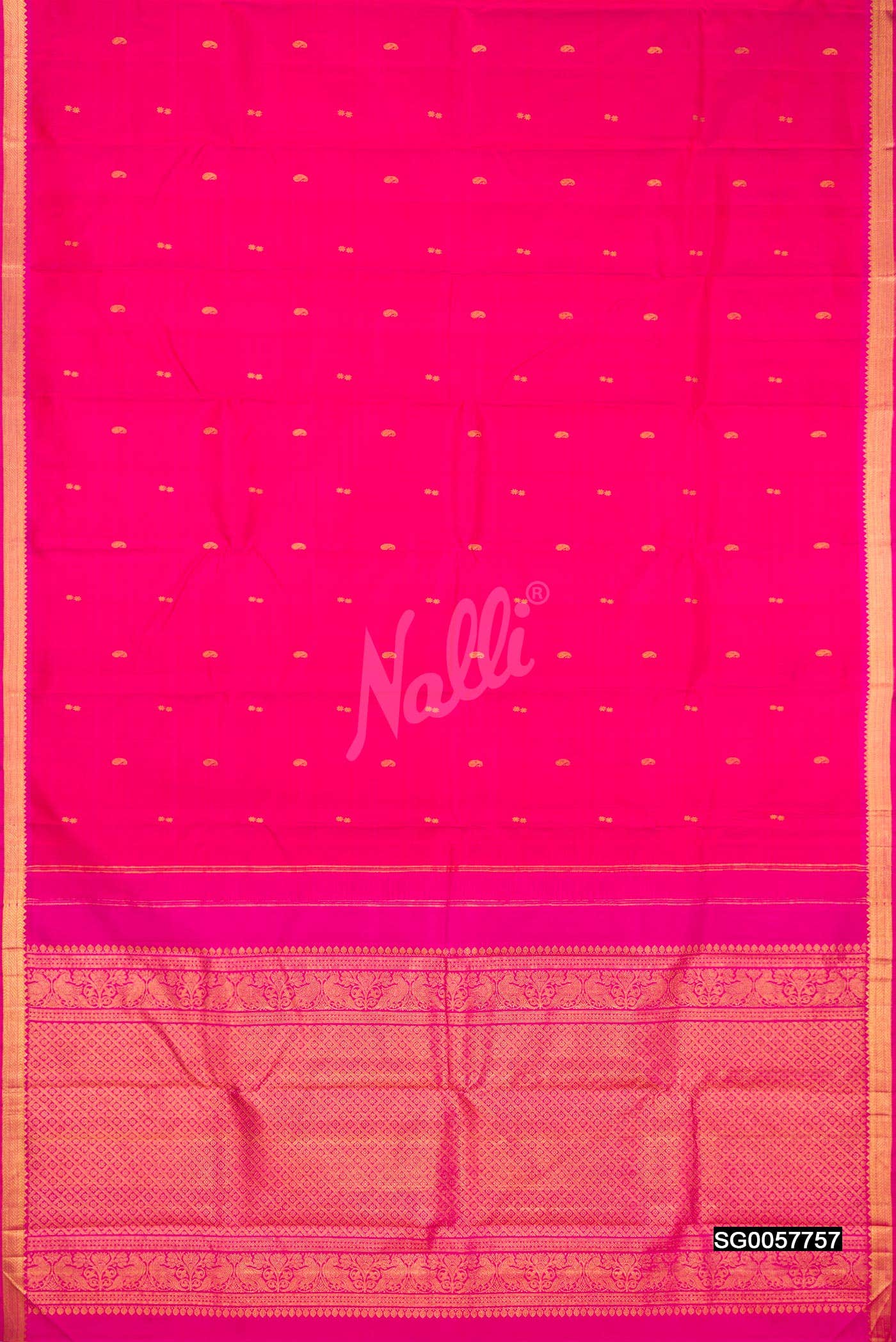 Dark Pink Kanchipuram Silk Saree
