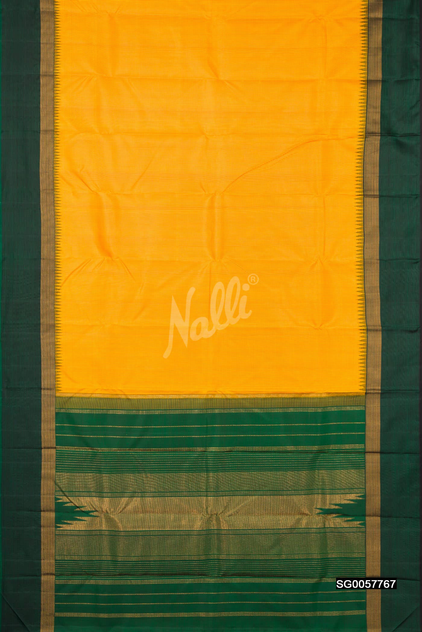 Mustard Kanchipuram Silk Saree