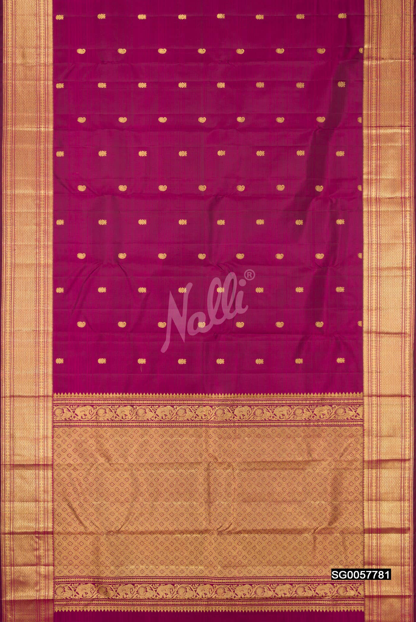 Magenta Kanchipuram Silk Saree