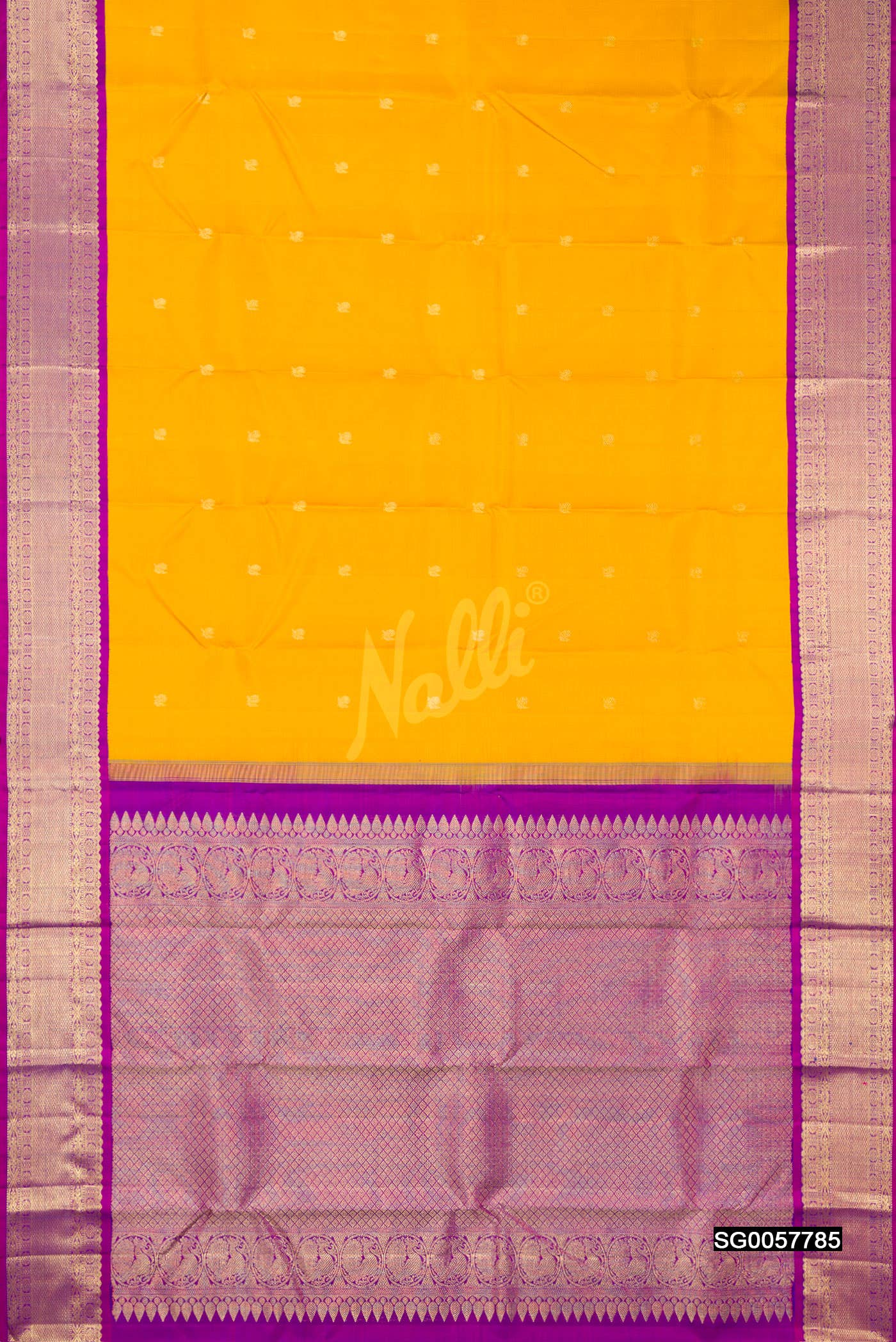 Yellow Kanchipuram Silk Saree