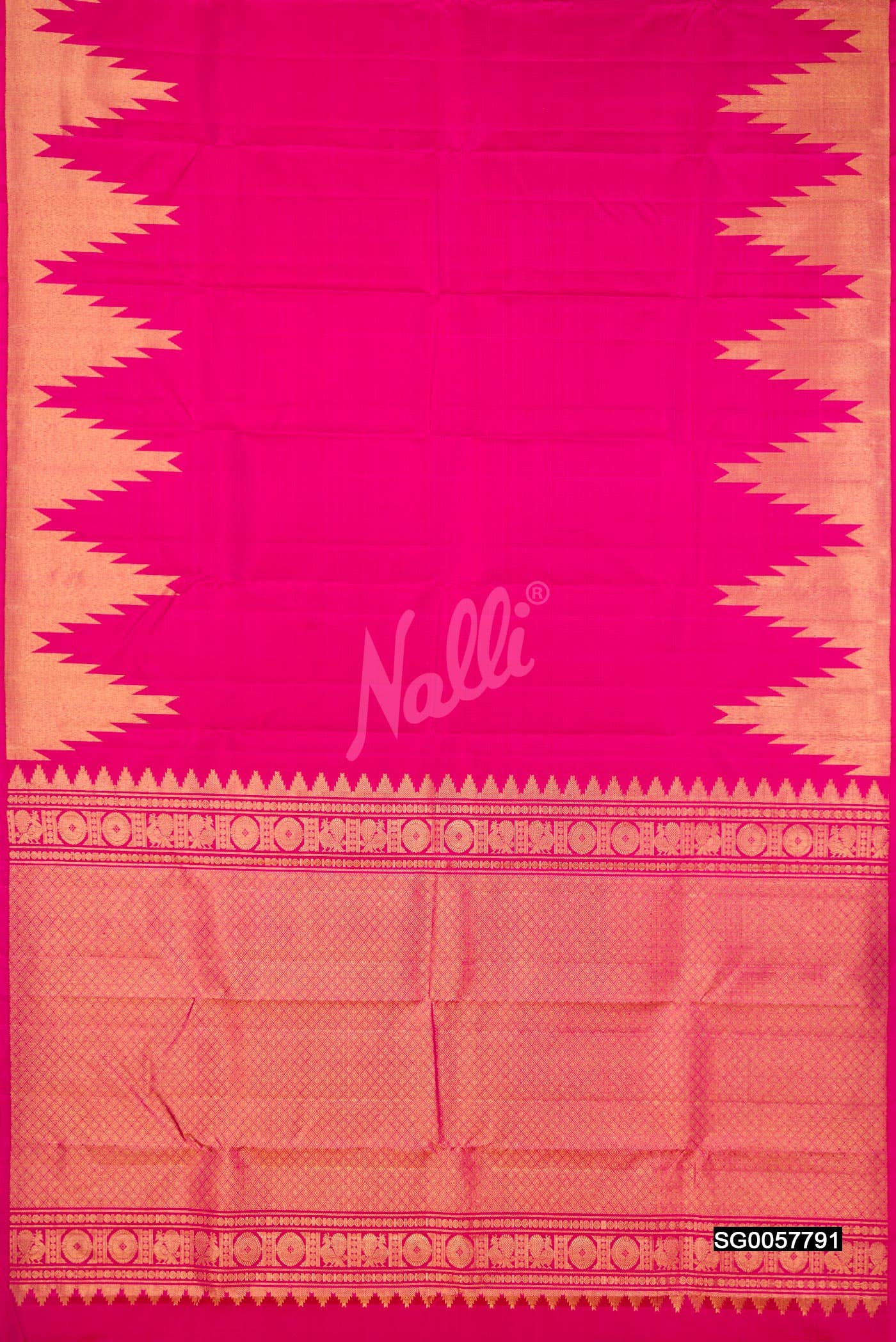 Dark Pink Kanchipuram Silk Saree