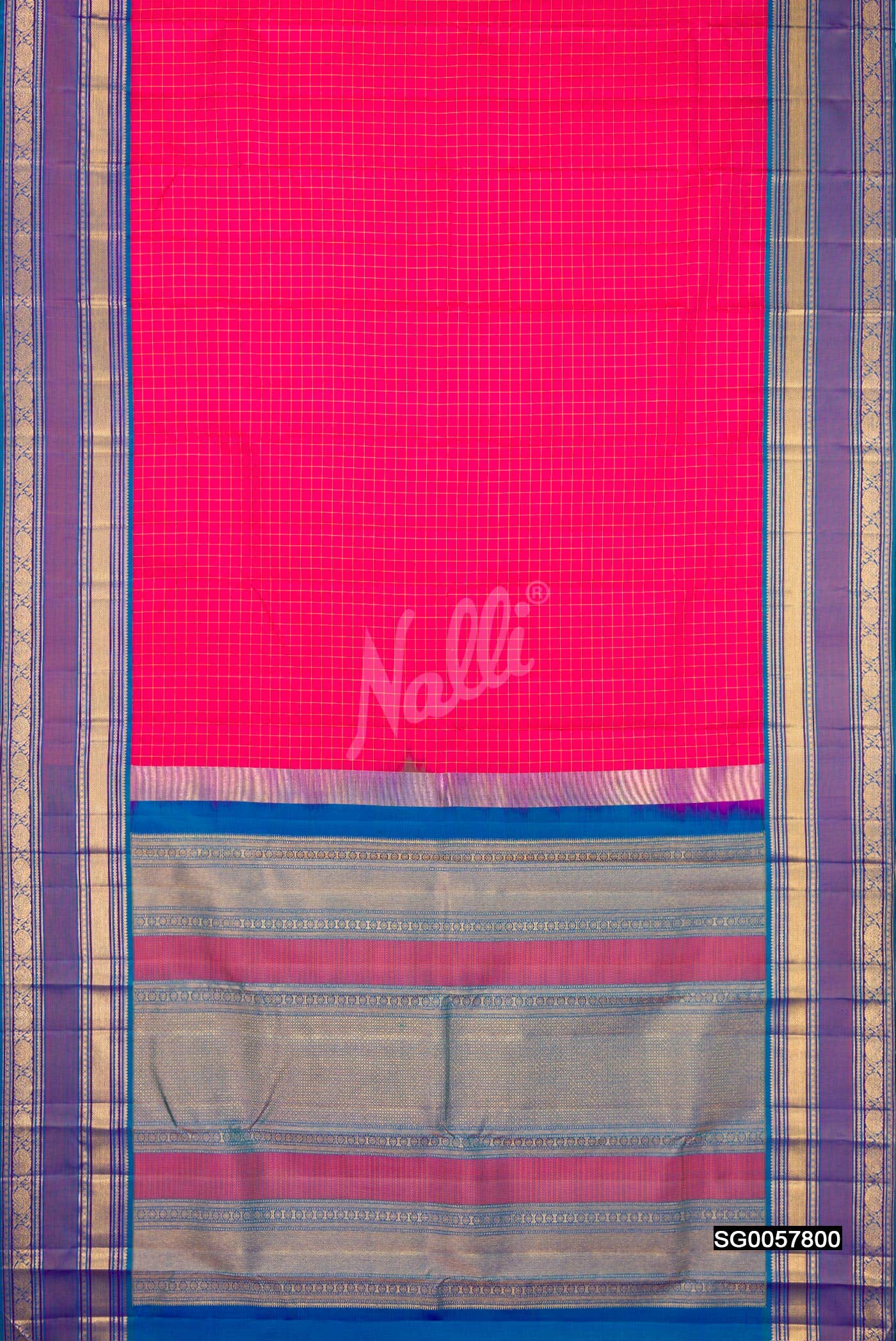 Dark Pink Kanchipuram Silk Saree