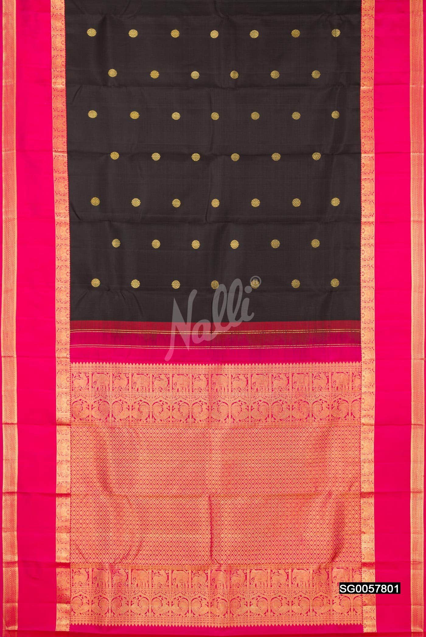 Black Kanchipuram Silk Saree
