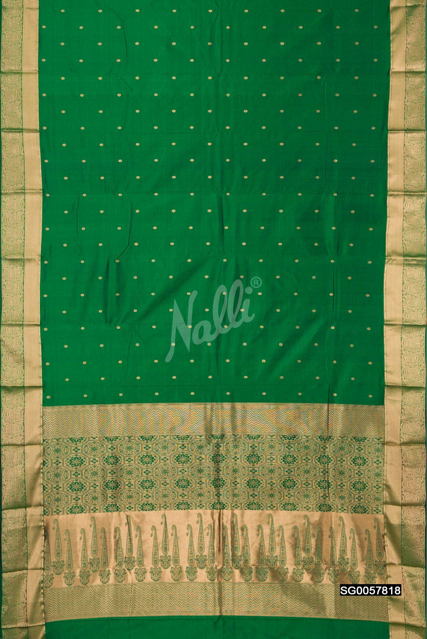 Bottle Green Kanchipuram Silk Saree