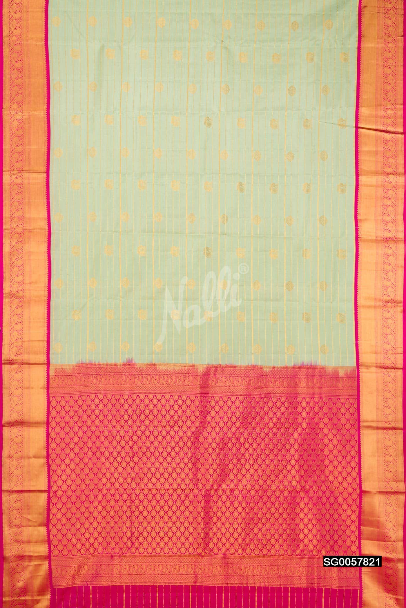 Pista Green Kanchipuram Silk Saree