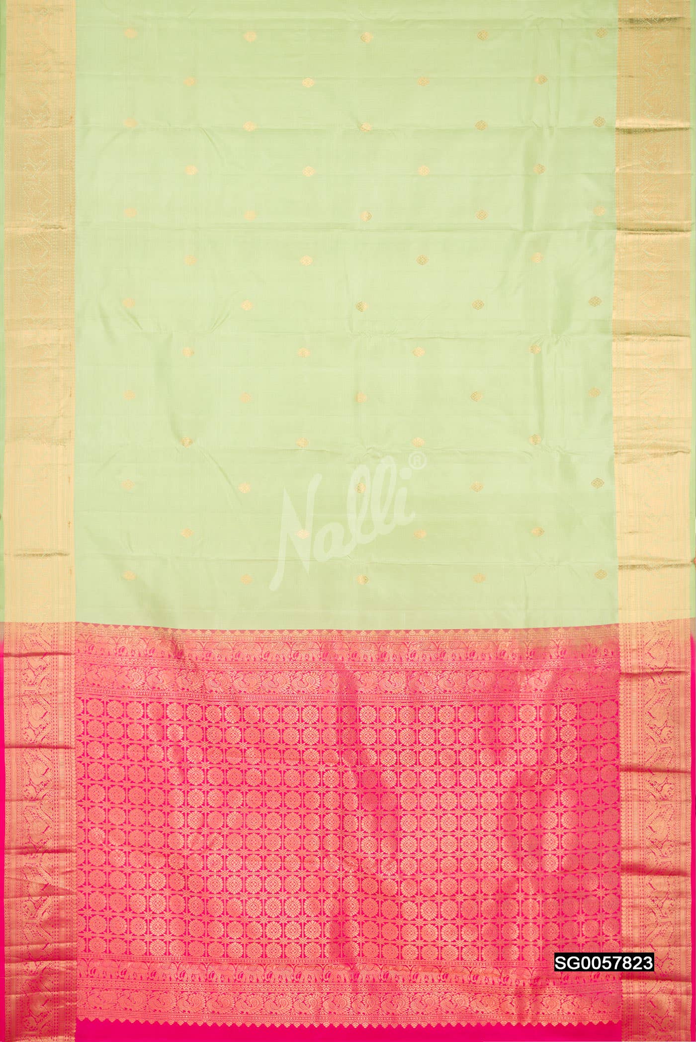 Pista Green Kanchipuram Silk Saree