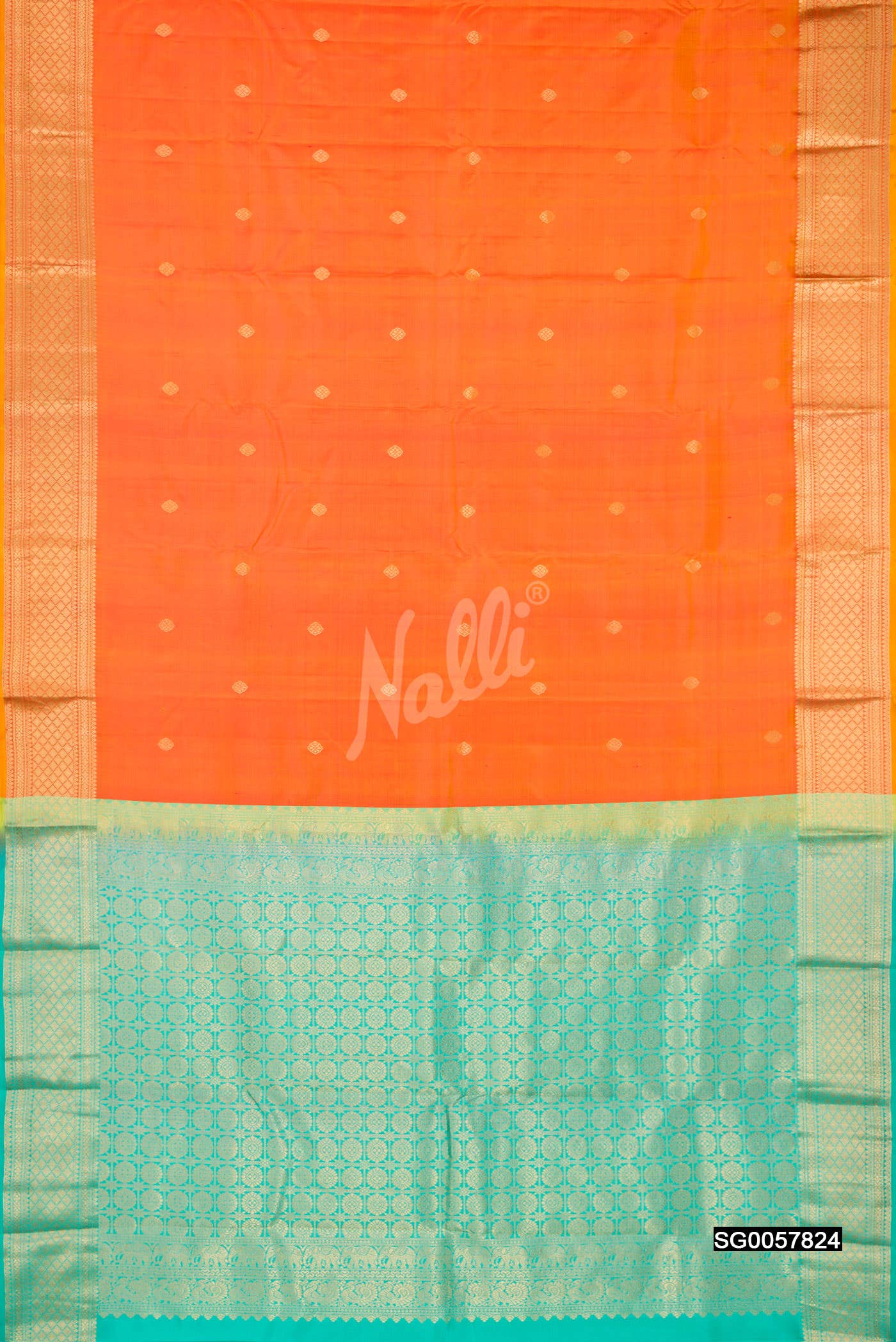 Orange Kanchipuram Silk Saree