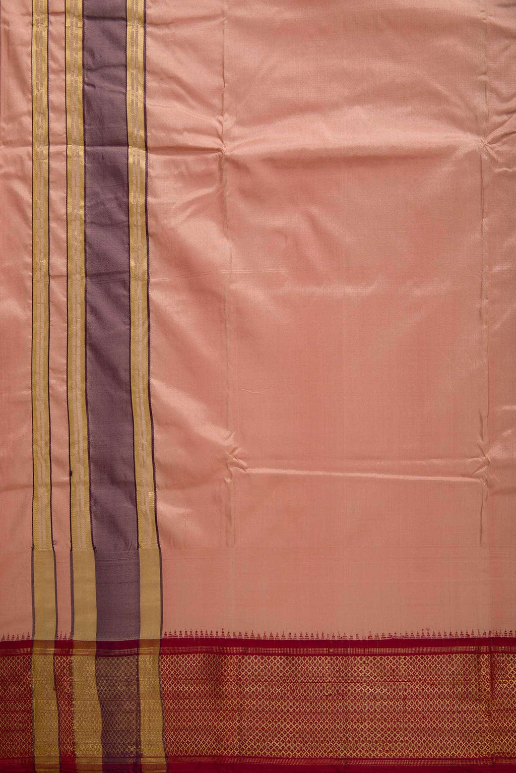Brown Silk Dhoti With Angavastram (9X 5) Muzham