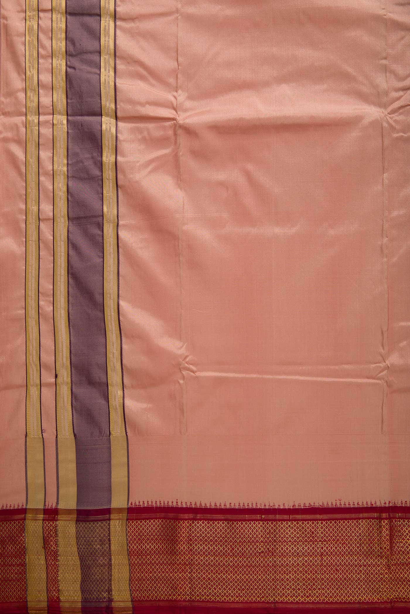 Brown Silk Dhoti With Angavastram (9X 5) Muzham