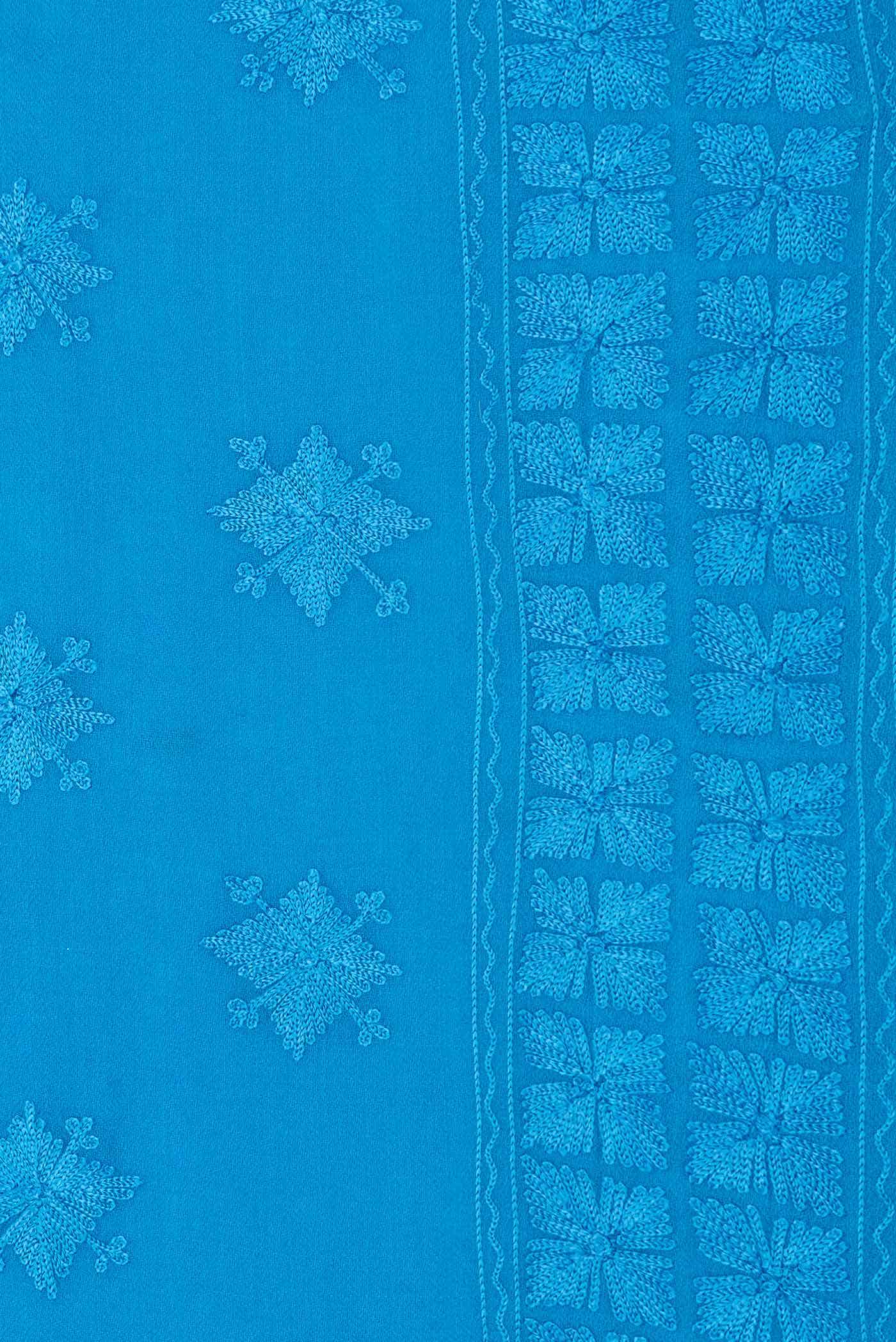 Blue Dual Tone Jute Silk Saree
