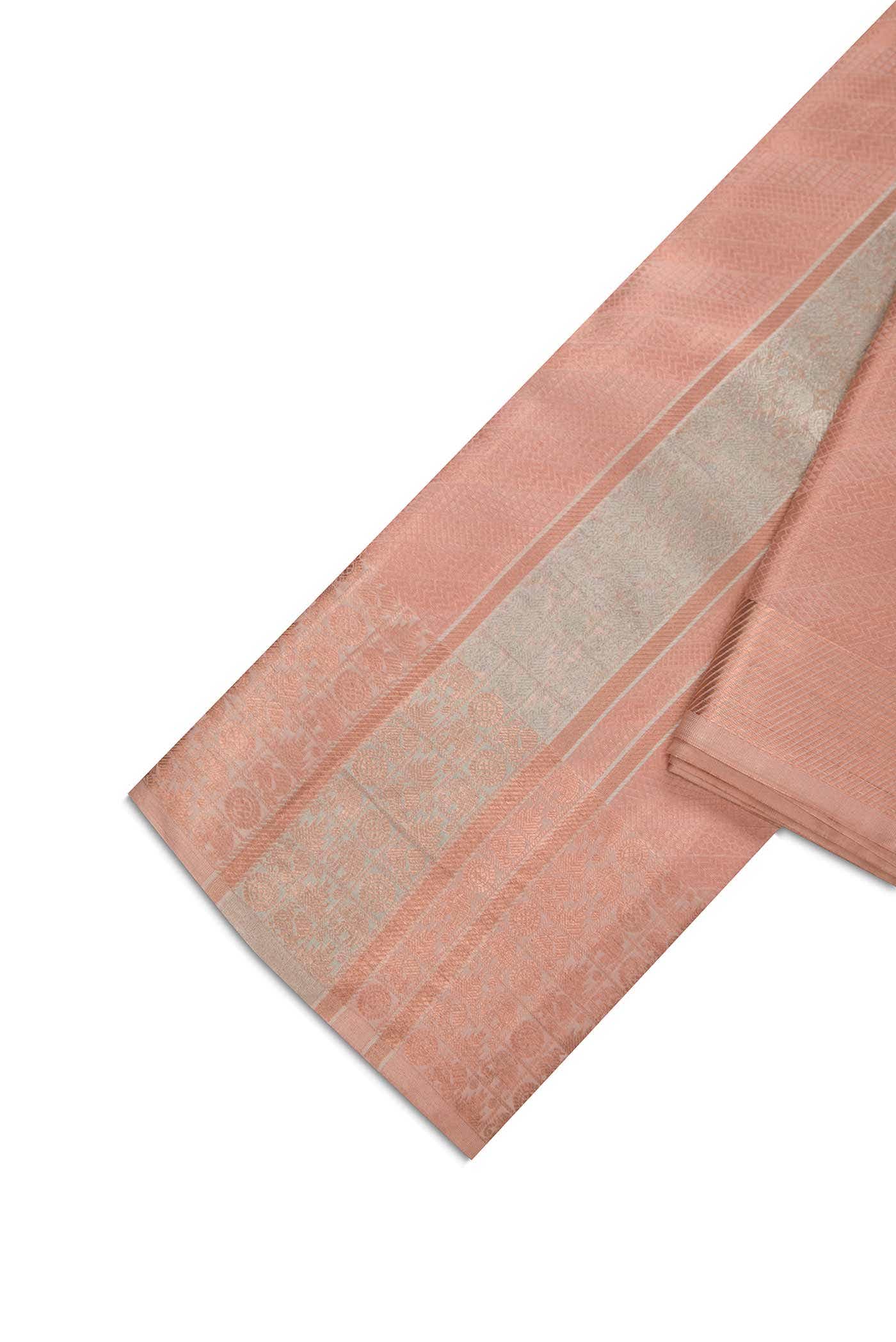 Brown Silk Dhoti With Angavastram (8X4) Muzham