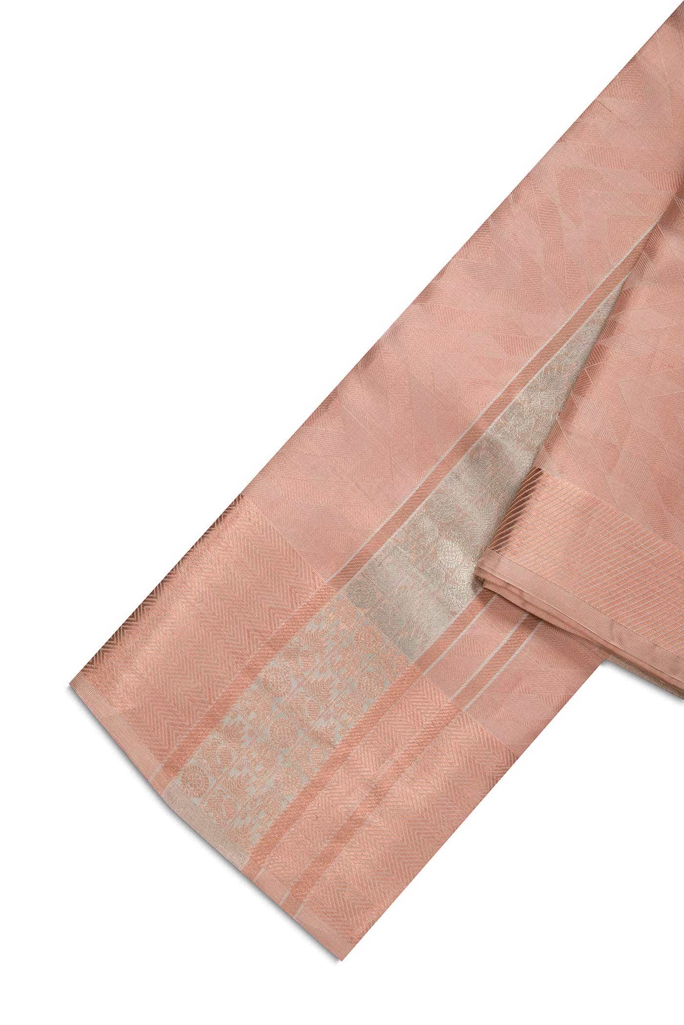 Brown Silk Dhoti With Angavastram (8X4) Muzham