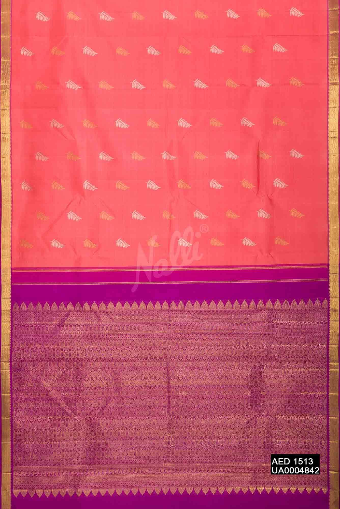 Peach Kanchipuram Saree