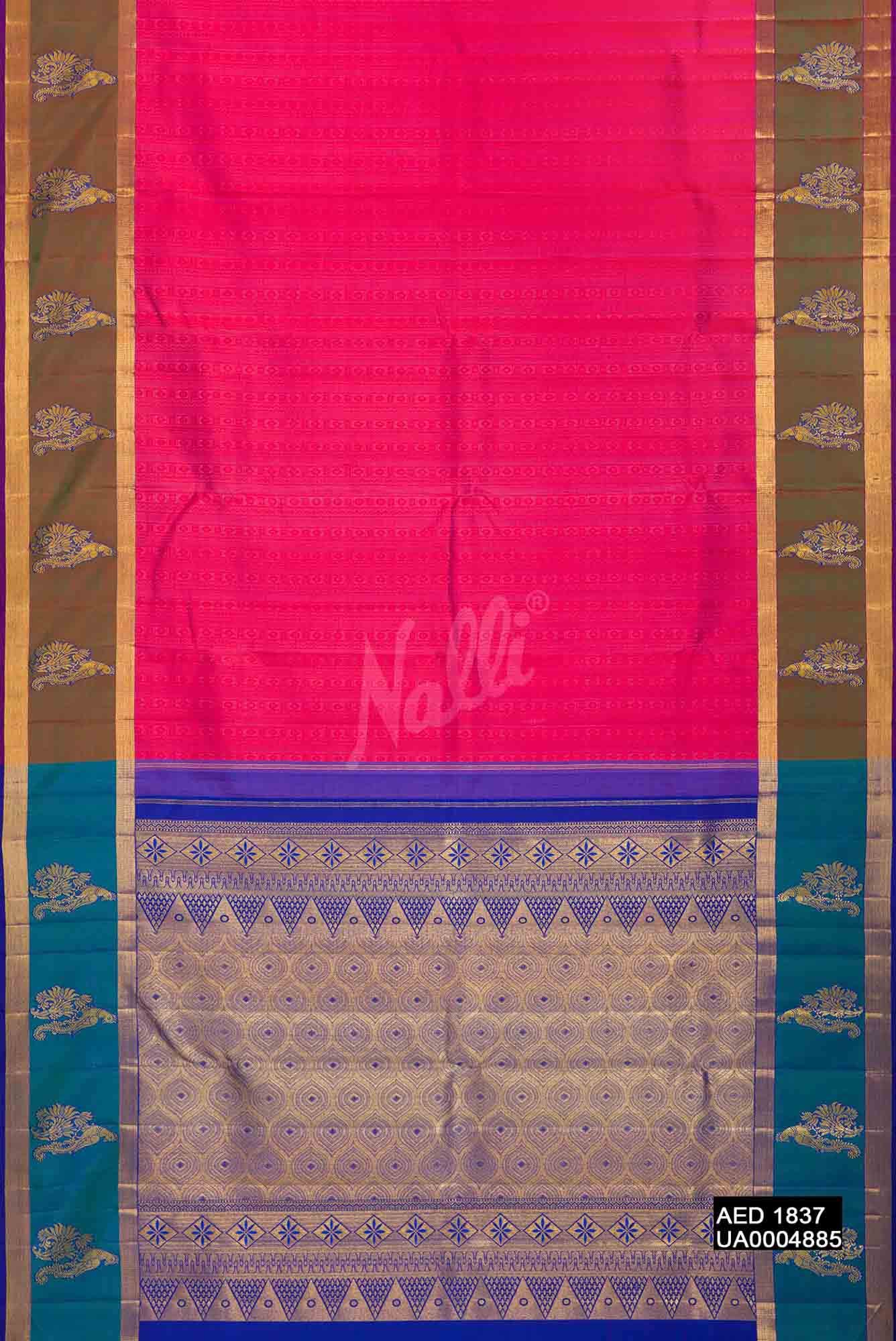 Pink with Red Dual Tone Kanchipuram Saree