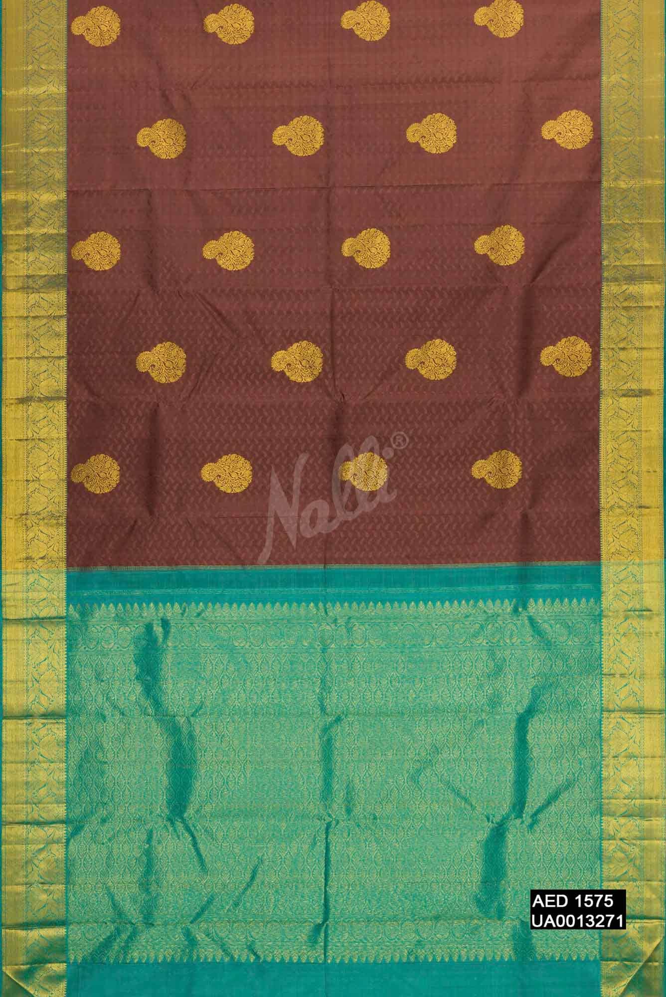 Brown Kanchipuram Silk Saree