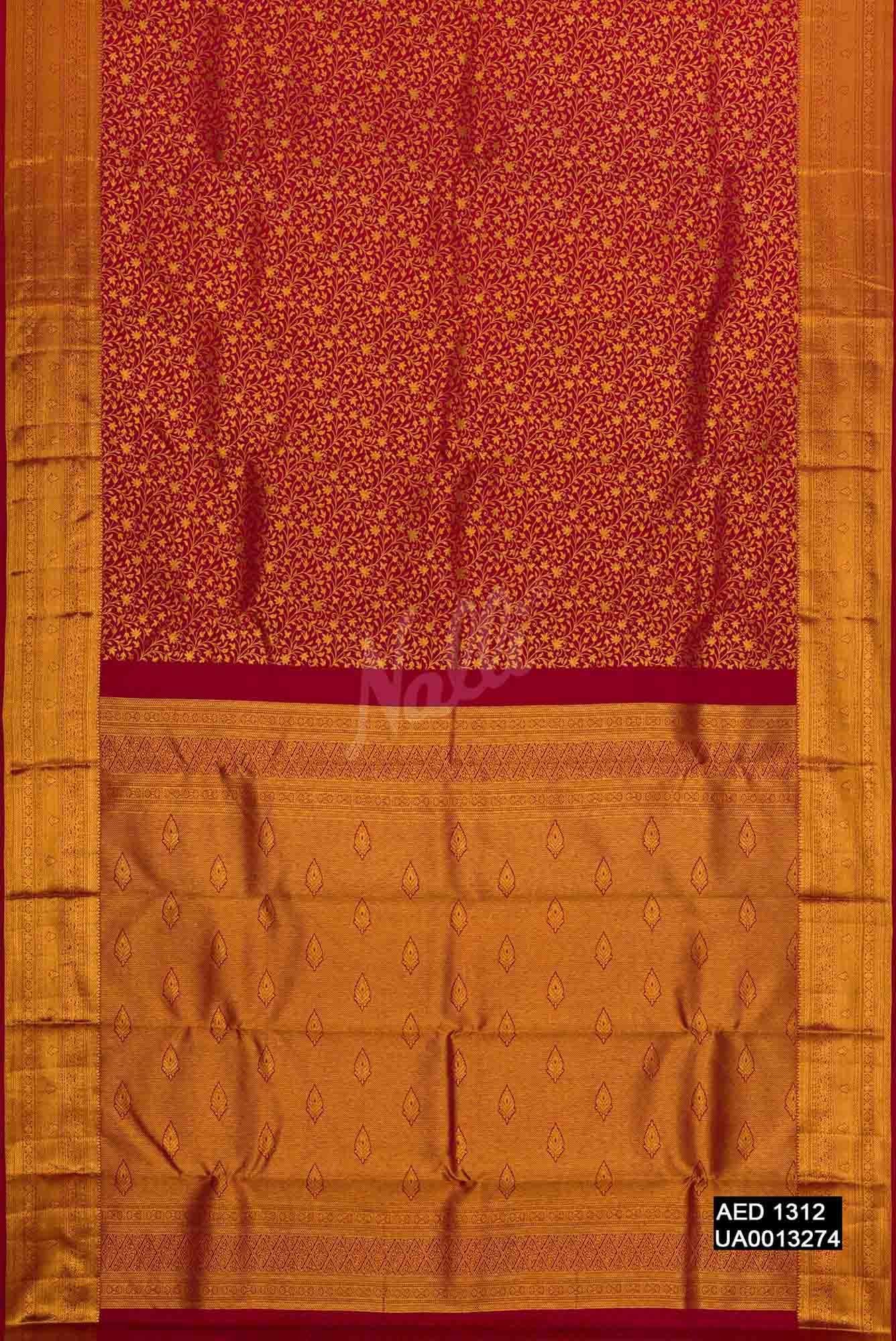 Maroon Kanchipuram Silk Saree