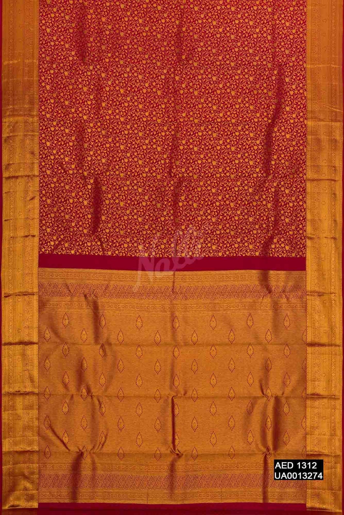 Maroon Kanchipuram Silk Saree