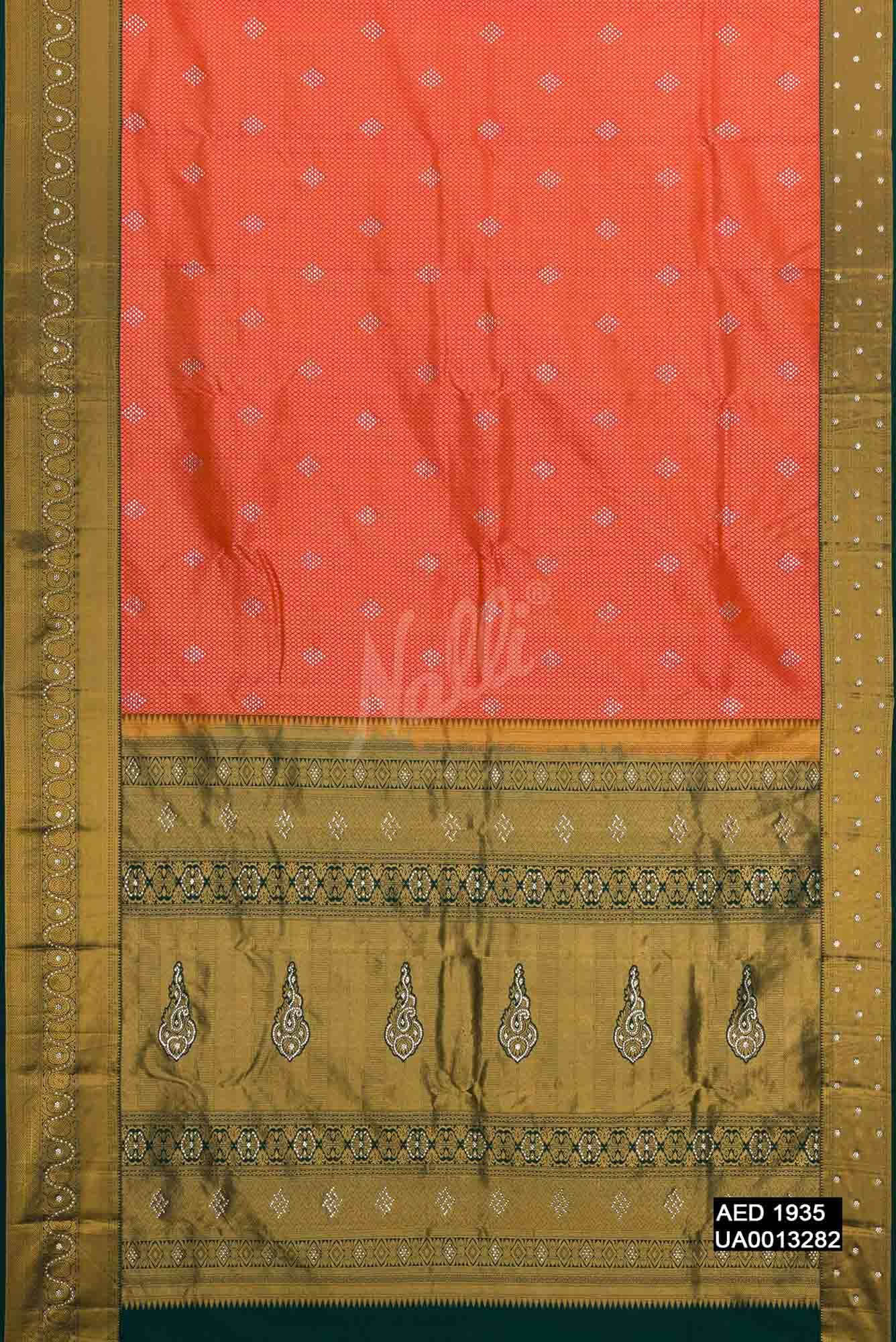 Orange Kanchipuram Silk Saree