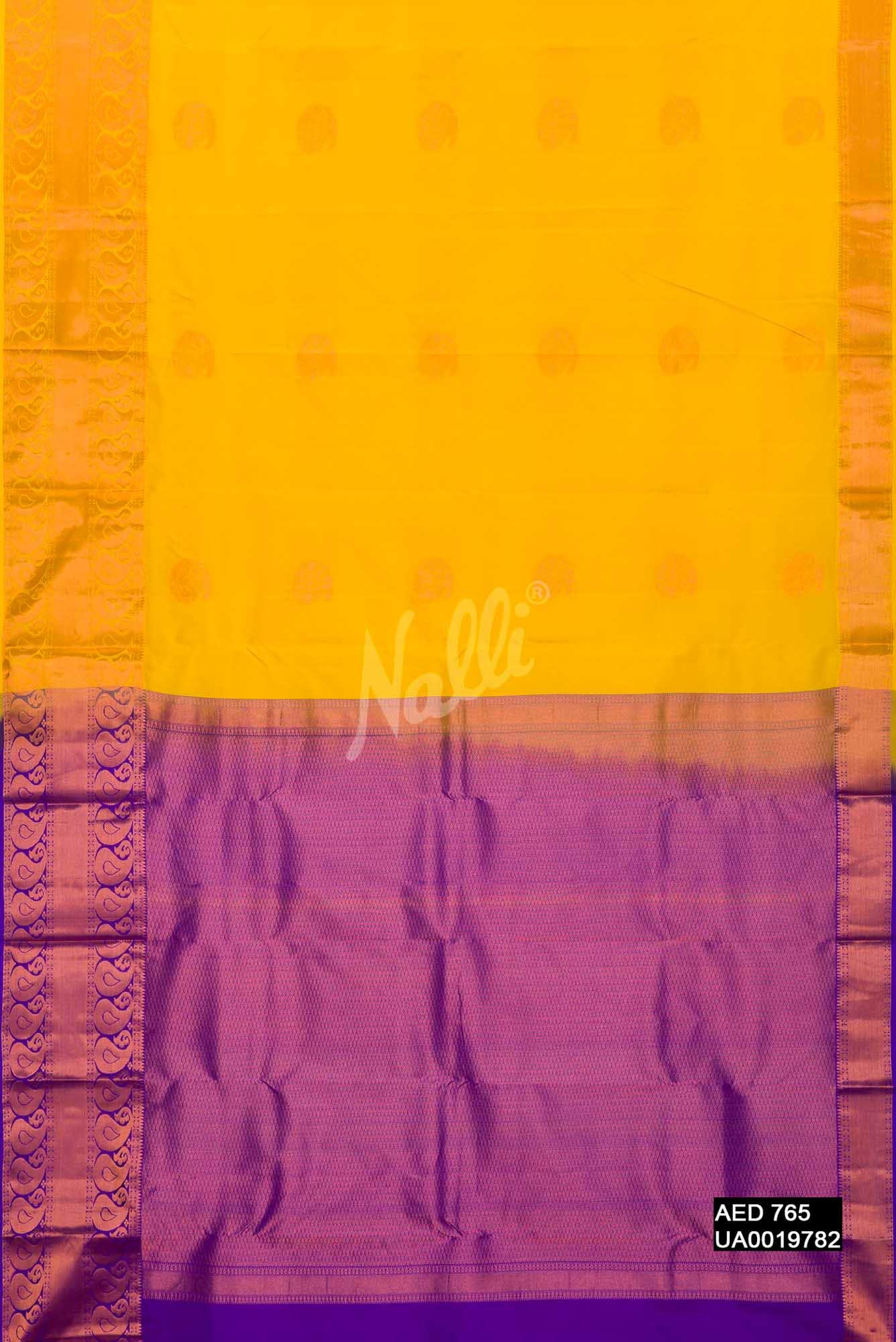 Yellow Kanchipuram Silk Saree
