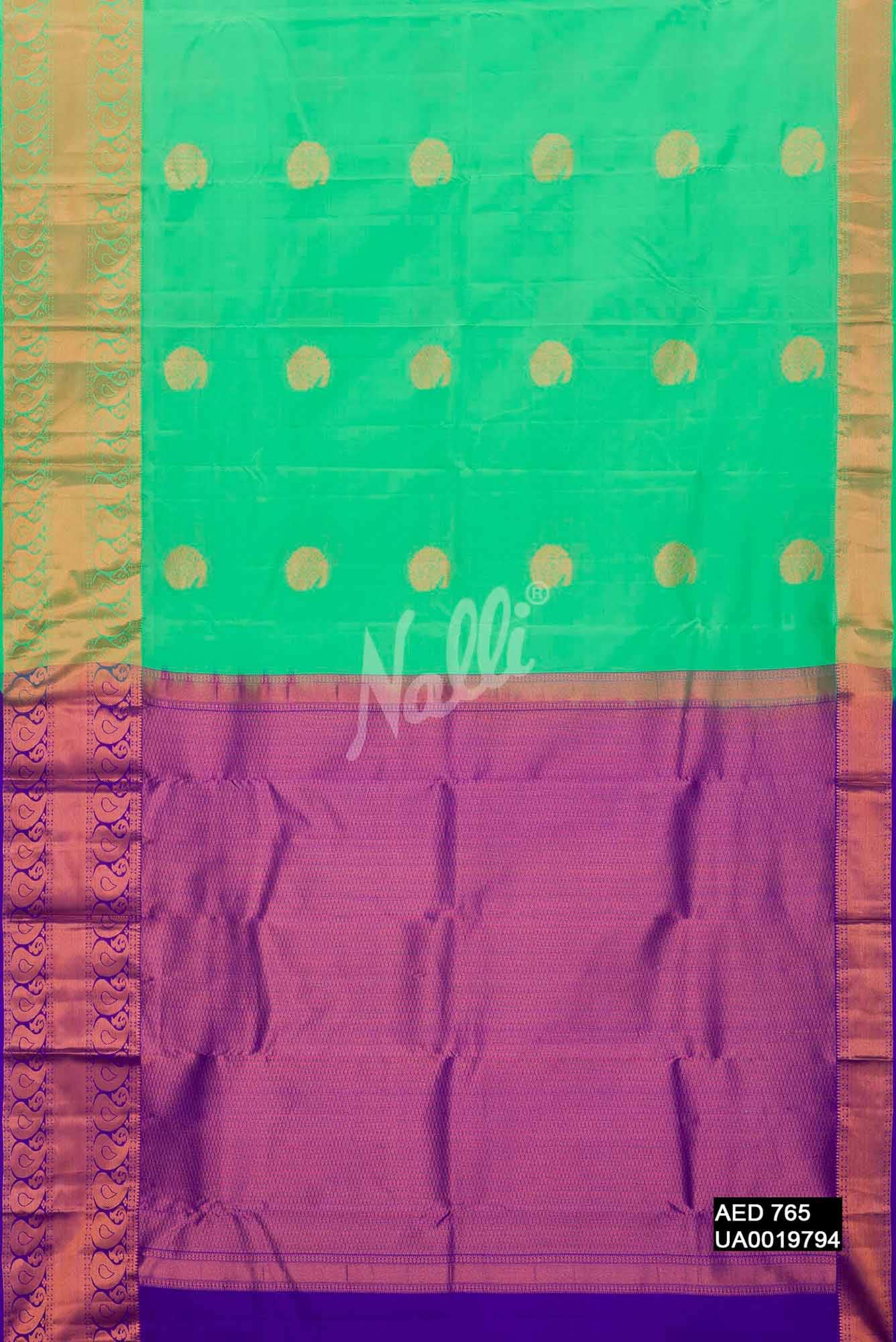 Parrot Green Kanchipuram Silk Saree